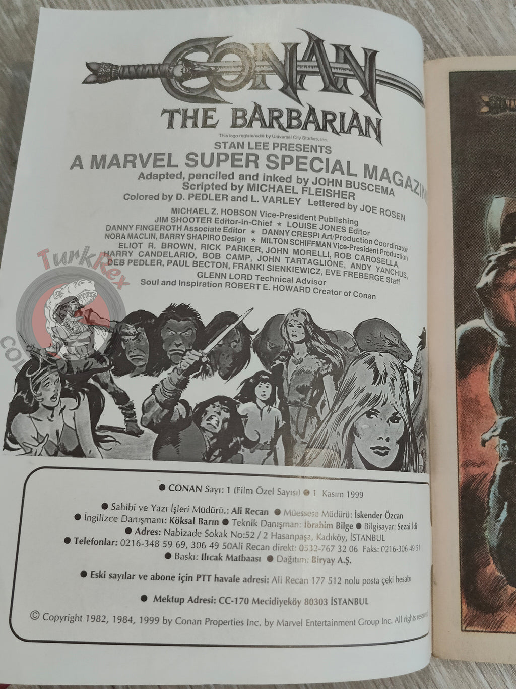 Conan #1 Marvel Super Special Magazine Issue Turkish Comic Turkey