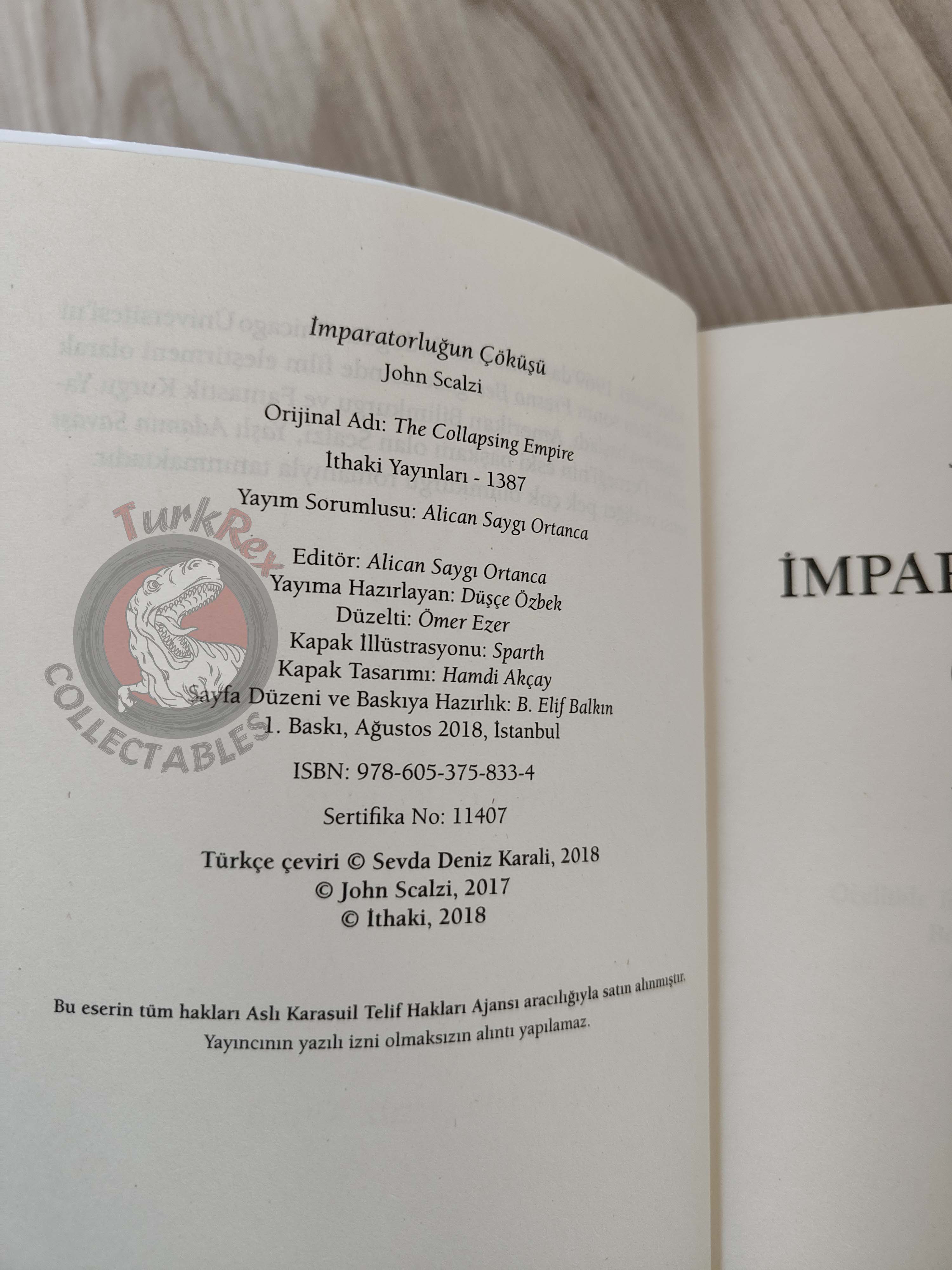 John Scalzi – The Collapsing Empire 1st Turkish Book Turkey Interdependency Series