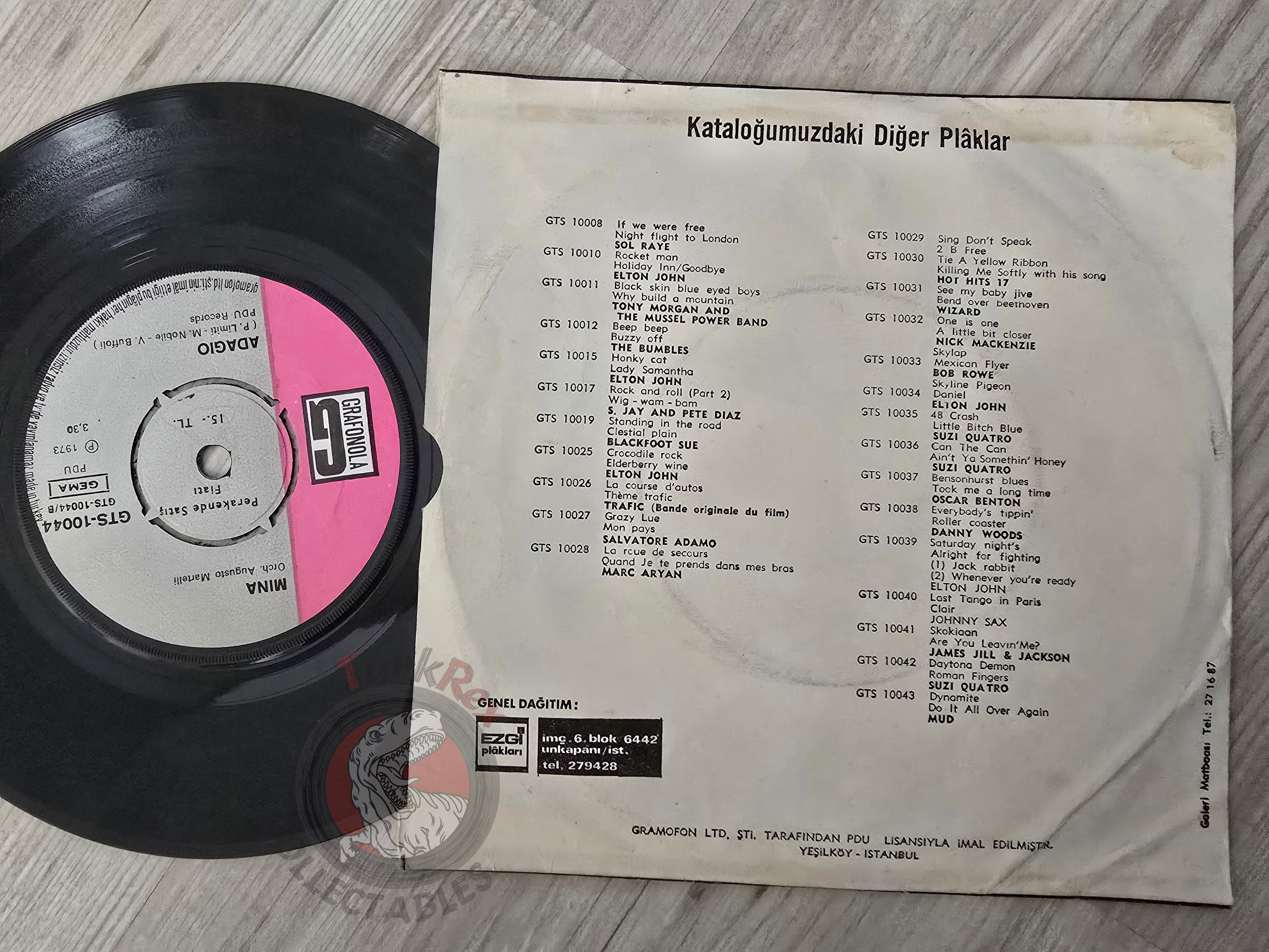 Mina – Parole, Parole / Adagio 7" Turkish Pressing Vinyl Turkey Edition