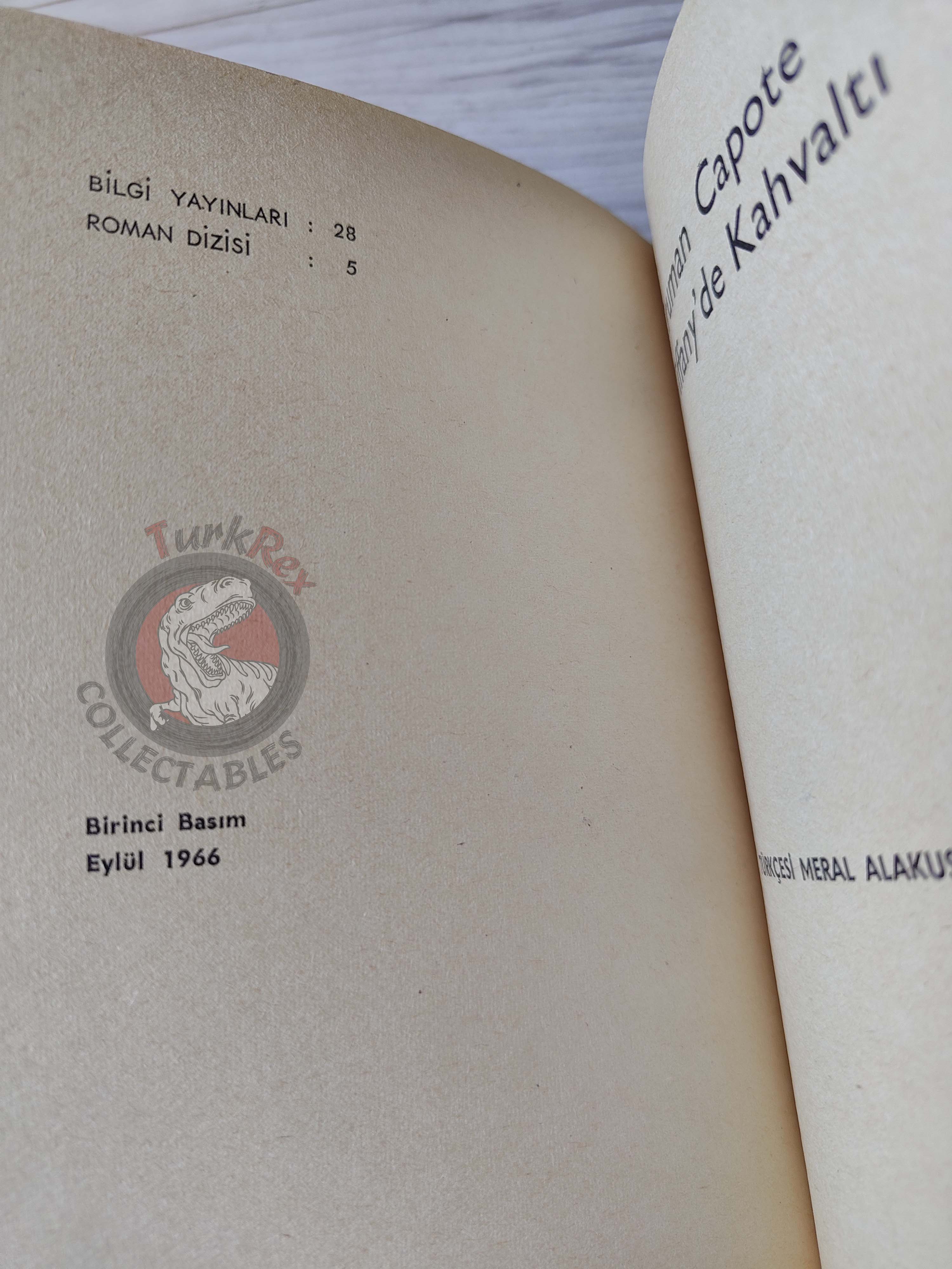 Truman Capote – Breakfast at Tiffany’s 1966 1st Turkish Book Turkey Audrey Hepburn