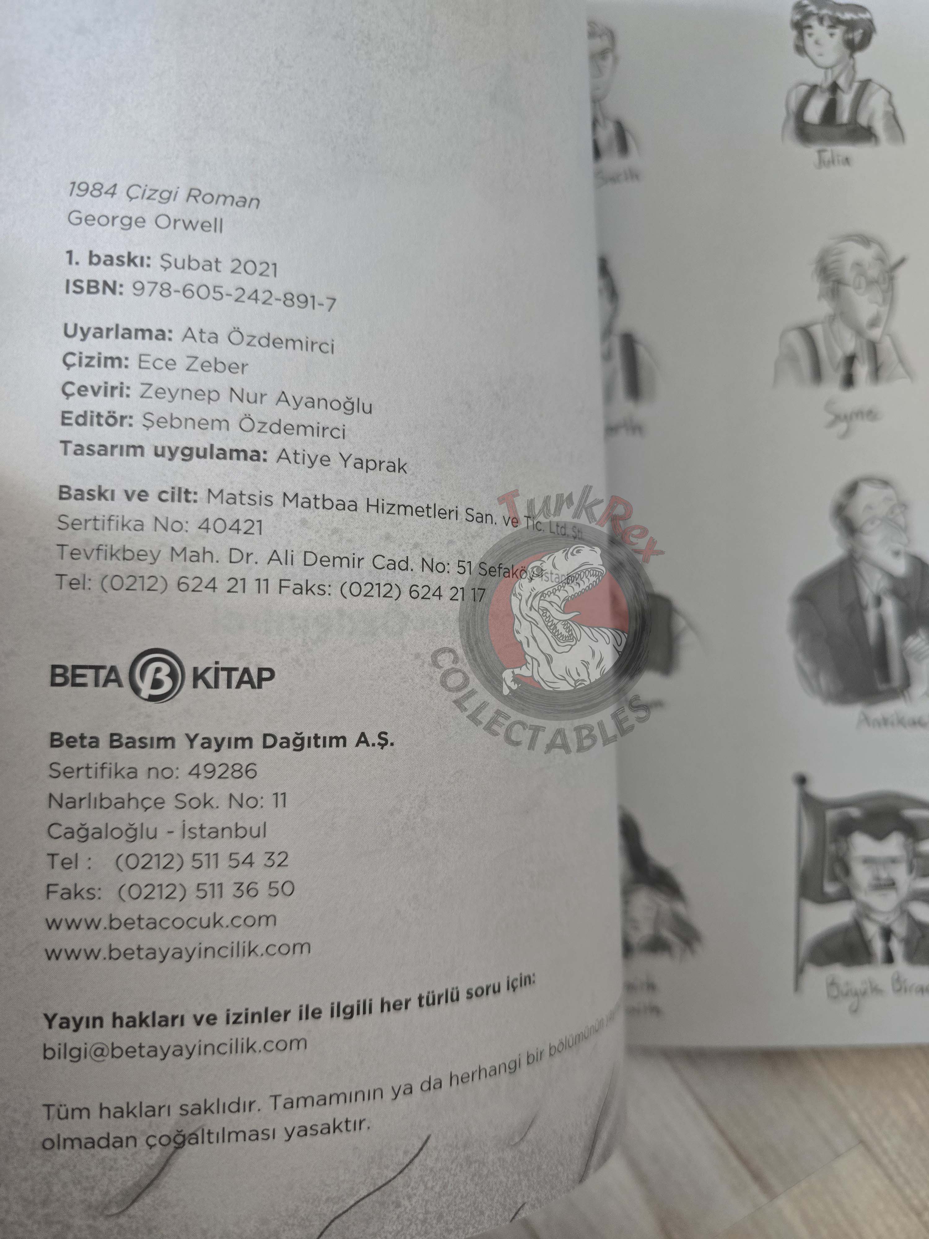 George Orwell - 1984 Turkish Comic Turkey Unique Drawings