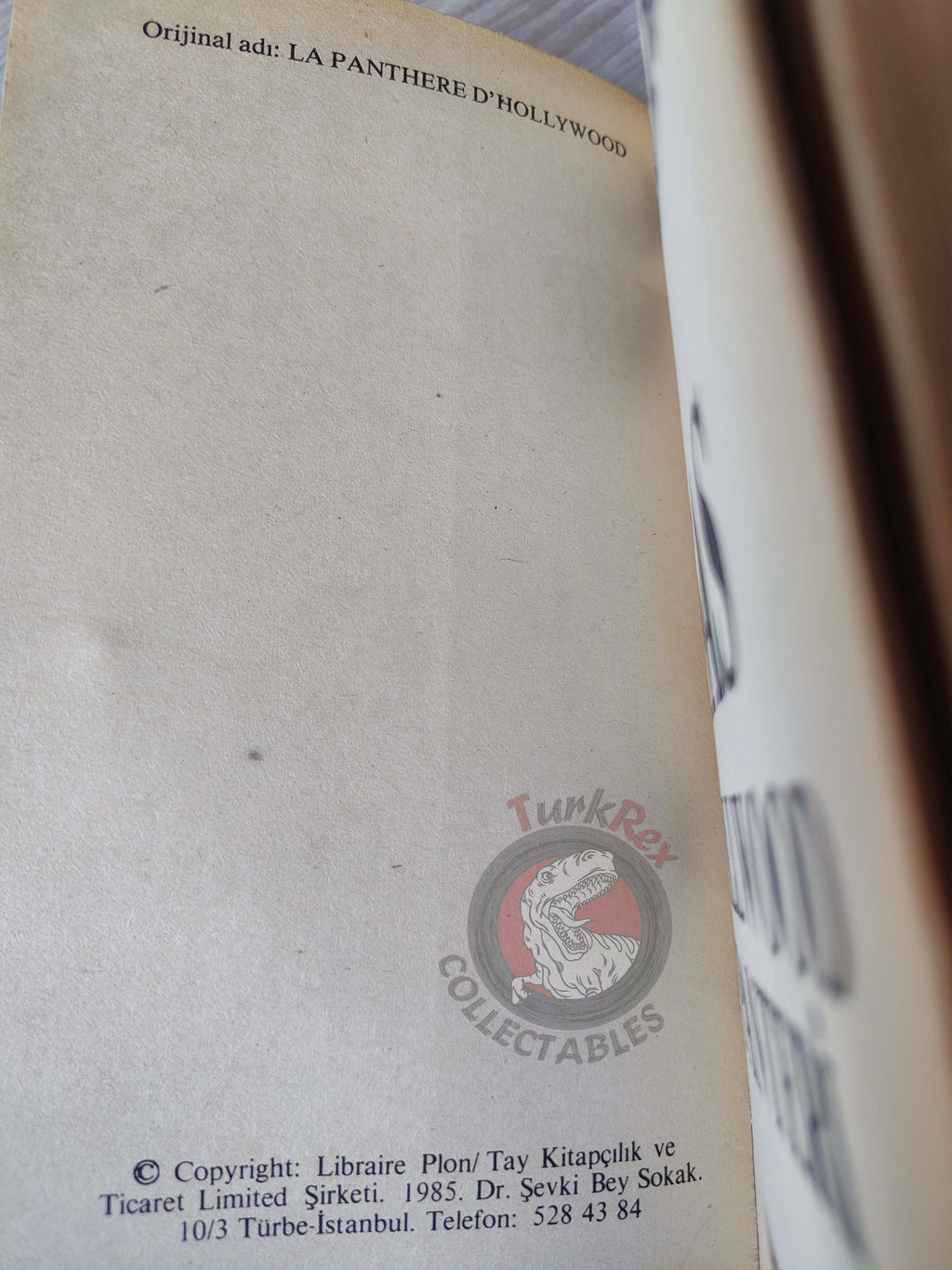 Gerard de Villiers – SAS La Panthère d’Hollywood 1985 Turkish Book Turkey
