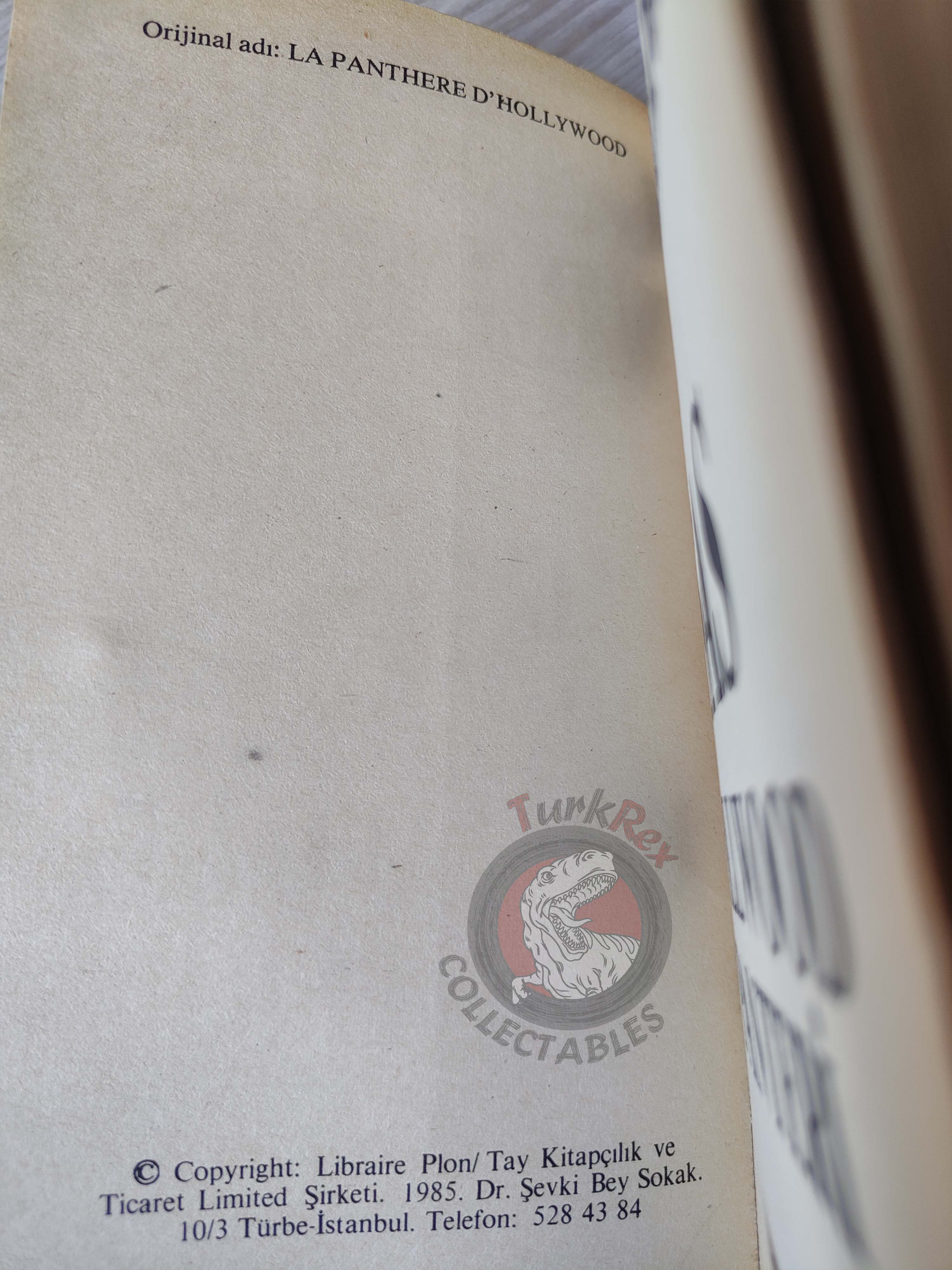 Gerard de Villiers – SAS La Panthère d’Hollywood 1985 Turkish Book Turkey