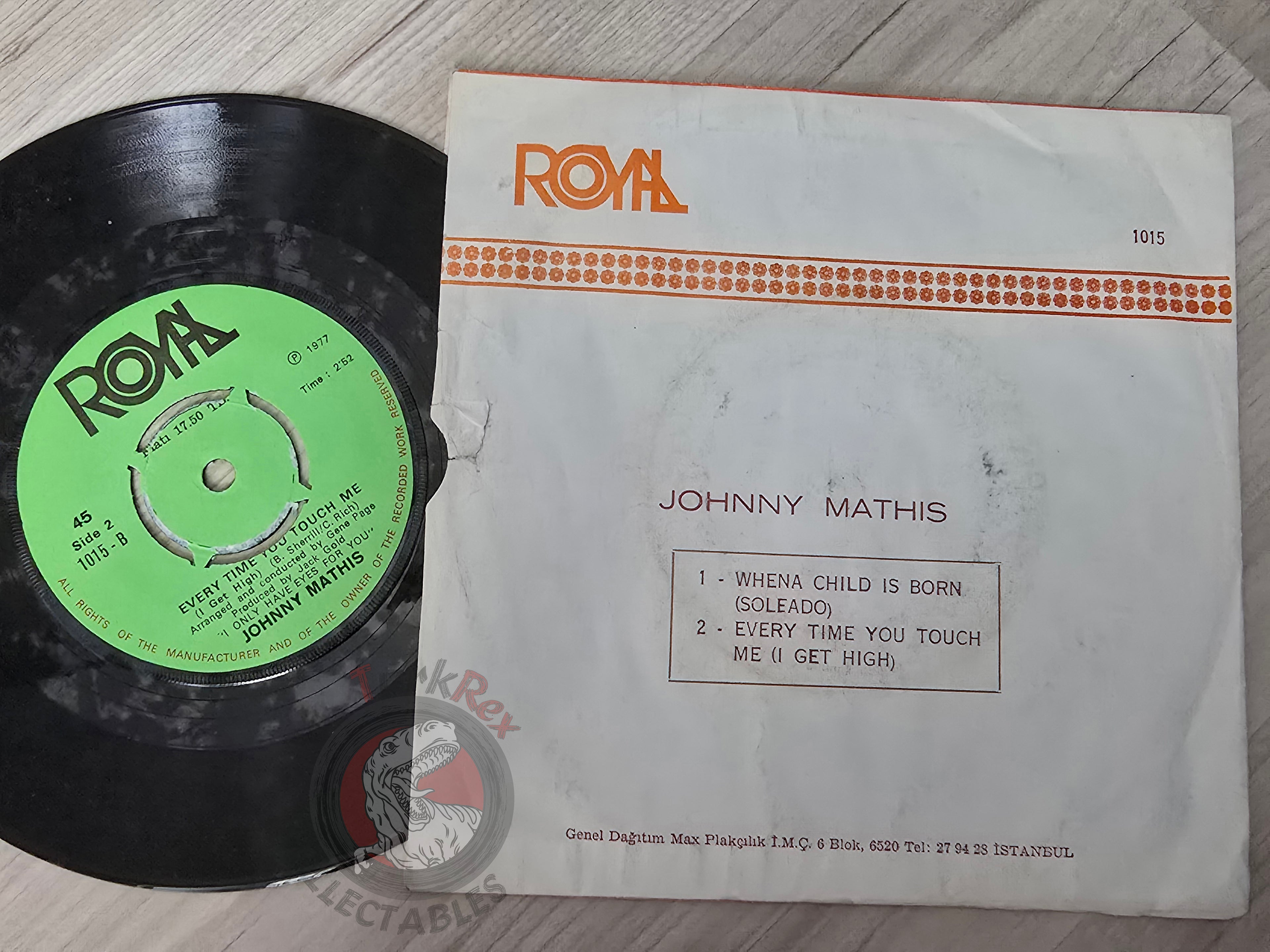 Johnny Mathis – When A Child Is Born (Soleado) 7" Turkish Pressing Vinyl Turkey Edition