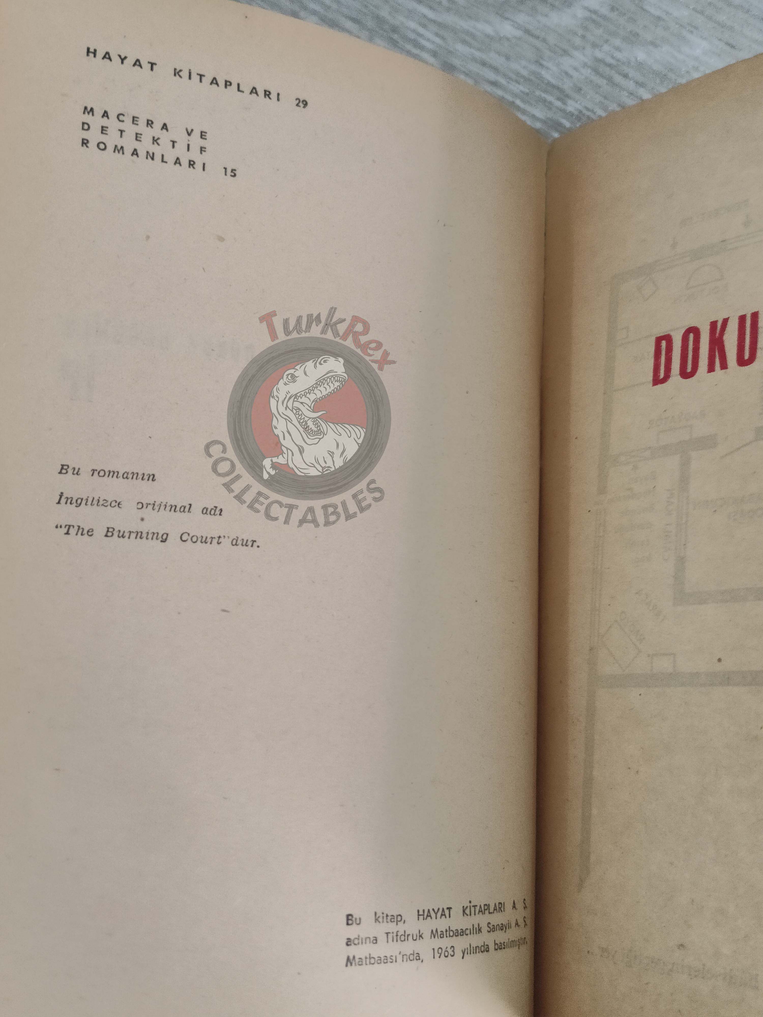 John Dickson Carr – The Burning Court 1963 1st Turkish Book Turkey