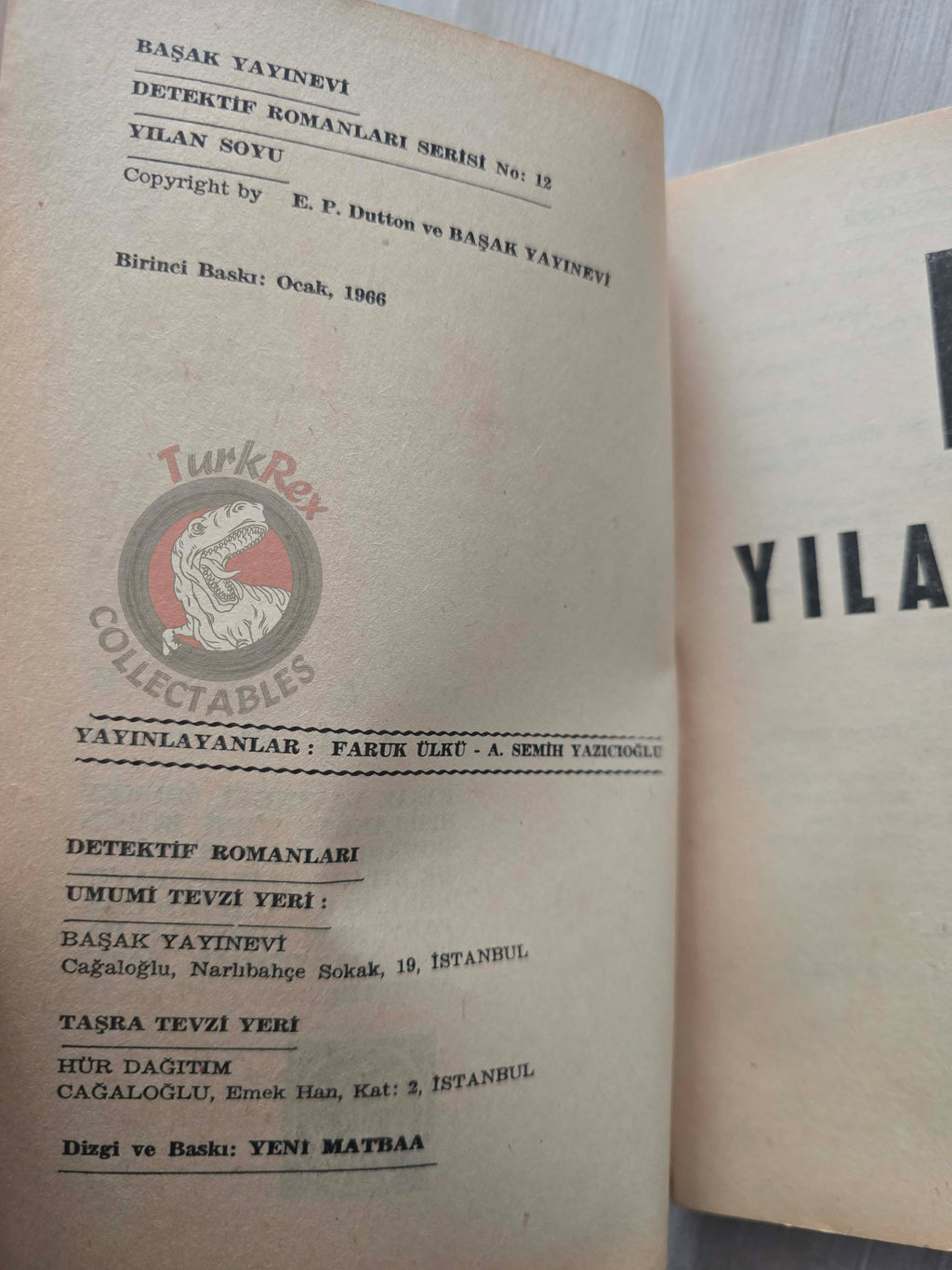 Mickey Spillane – The Snake 1966 1st Turkish Book Turkey Mike Hammer