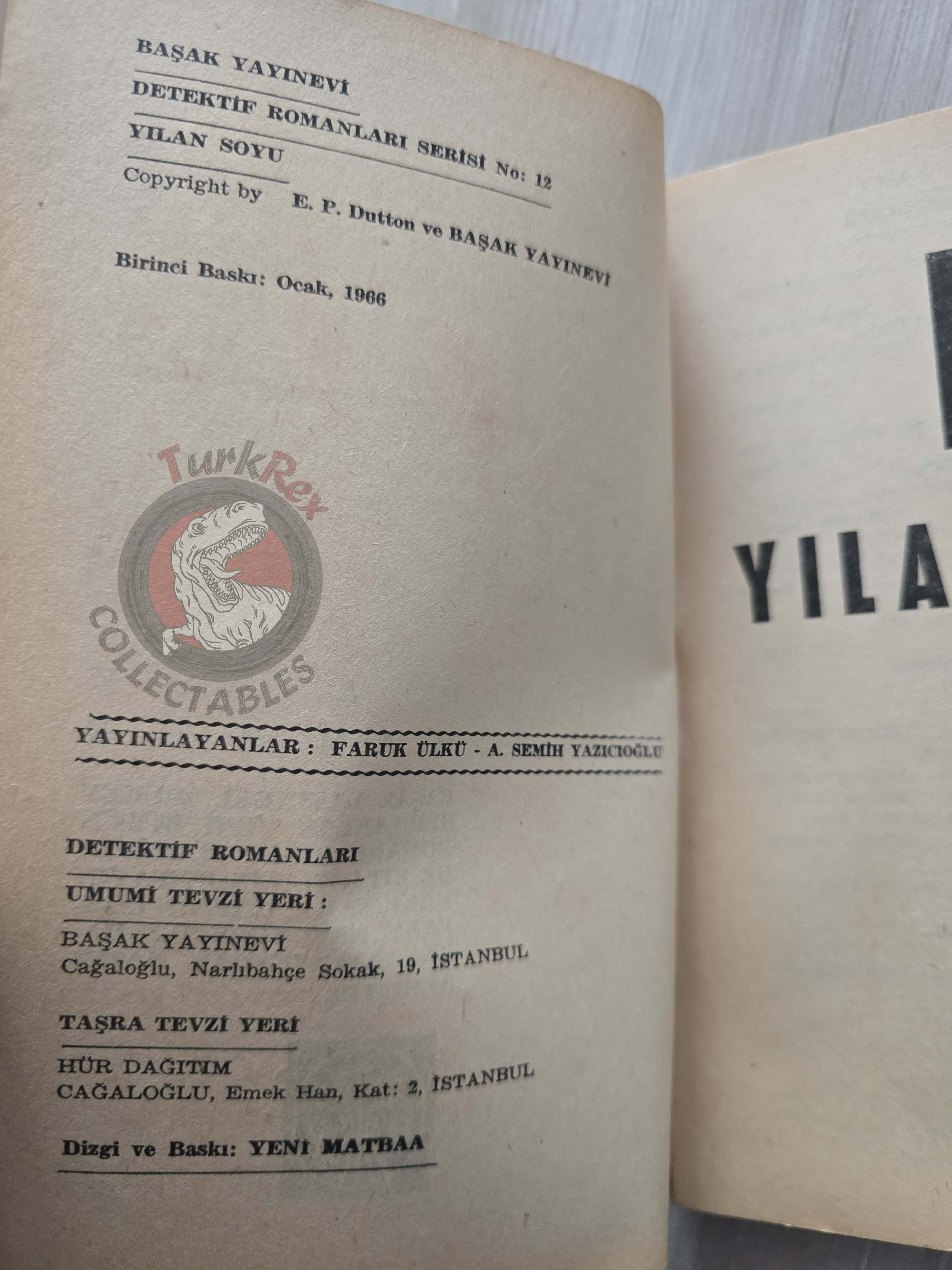 Mickey Spillane – The Snake 1966 1st Turkish Book Turkey Mike Hammer