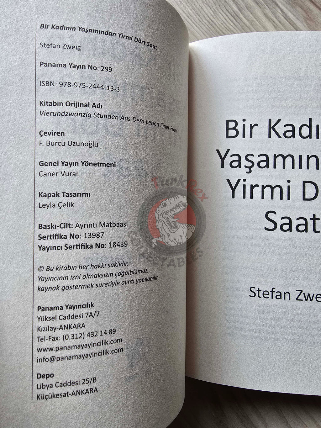 Stefan Zweig – Twenty-Four Hours In The Life Of A Woman Turkish Book Turkey