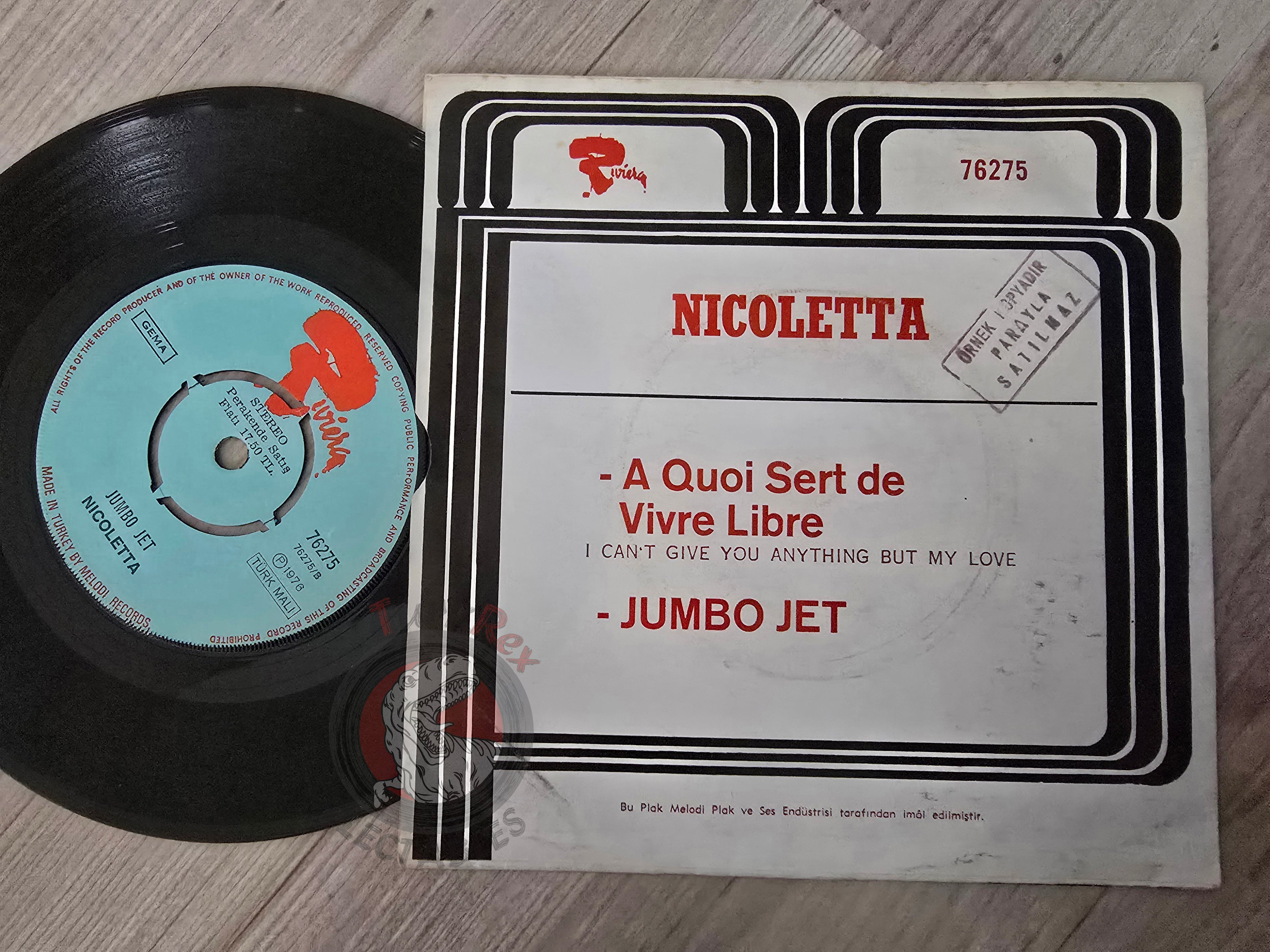 Nicoletta – A Quoi Sert De Vivre Libre 7" Promo Turkish Pressing Vinyl Turkey Edition