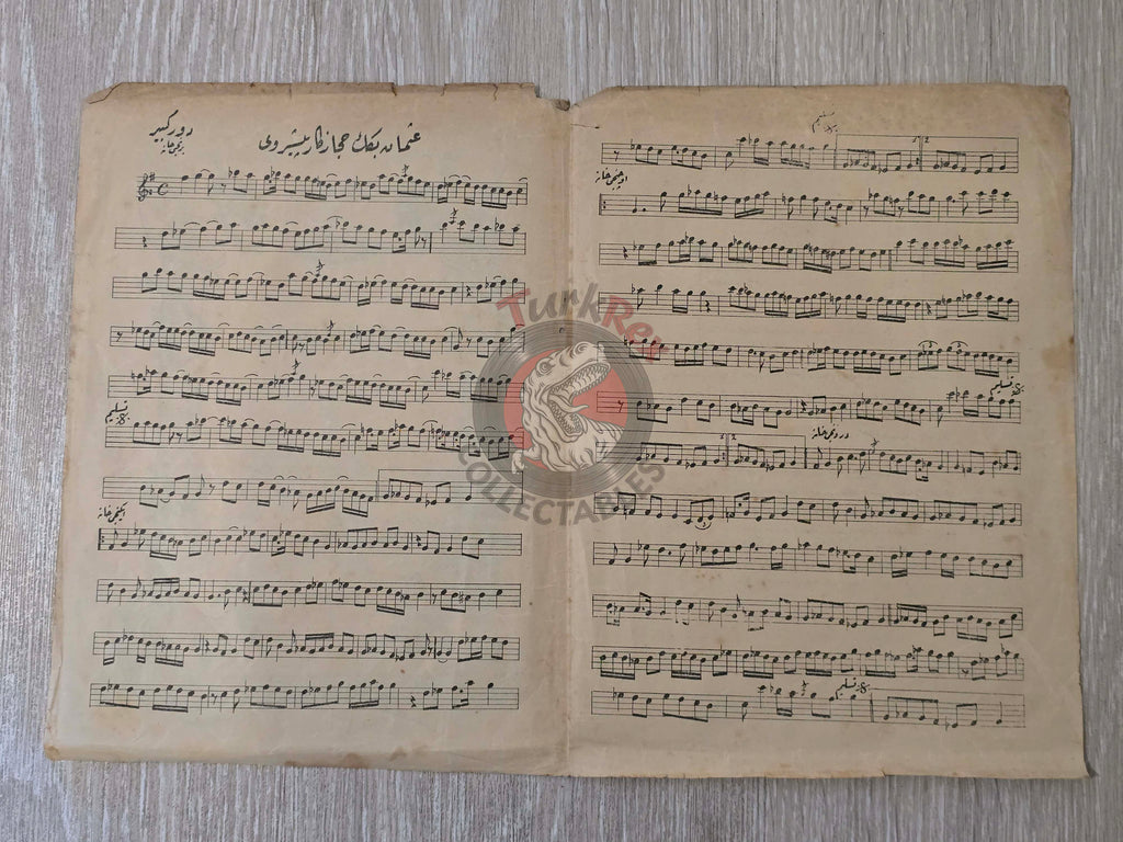 Osman Bey – Hicazkâr Peşrevi Ottoman Turkish 1910s Musical Notes Sheet Empire
