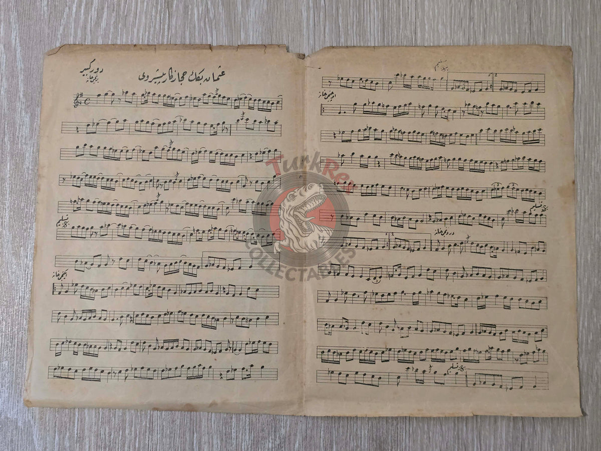 Osman Bey – Hicazkâr Peşrevi Ottoman Turkish 1910s Musical Notes Sheet Empire