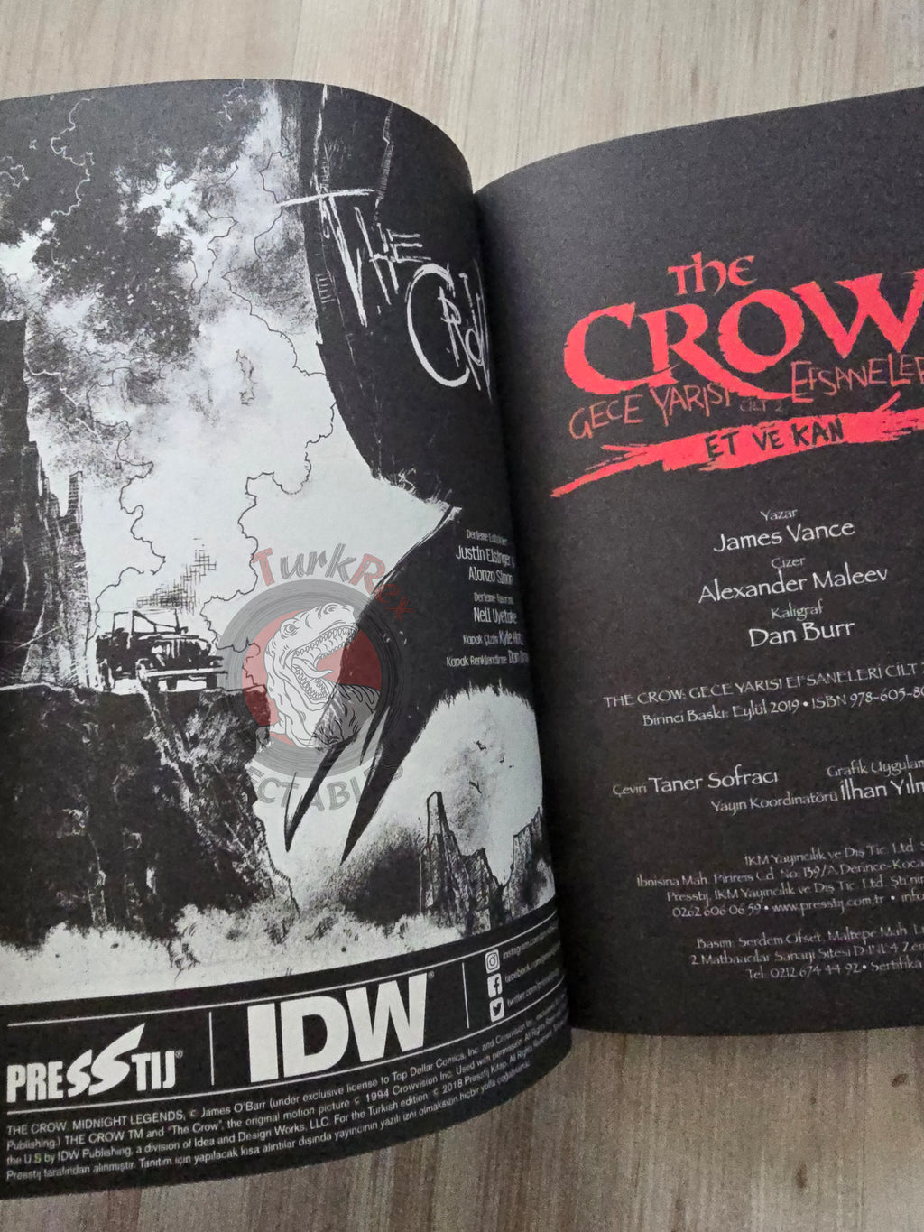 The Crow Midnight Legends Vol #2 Flesh & Blood Turkish Comic Turkey