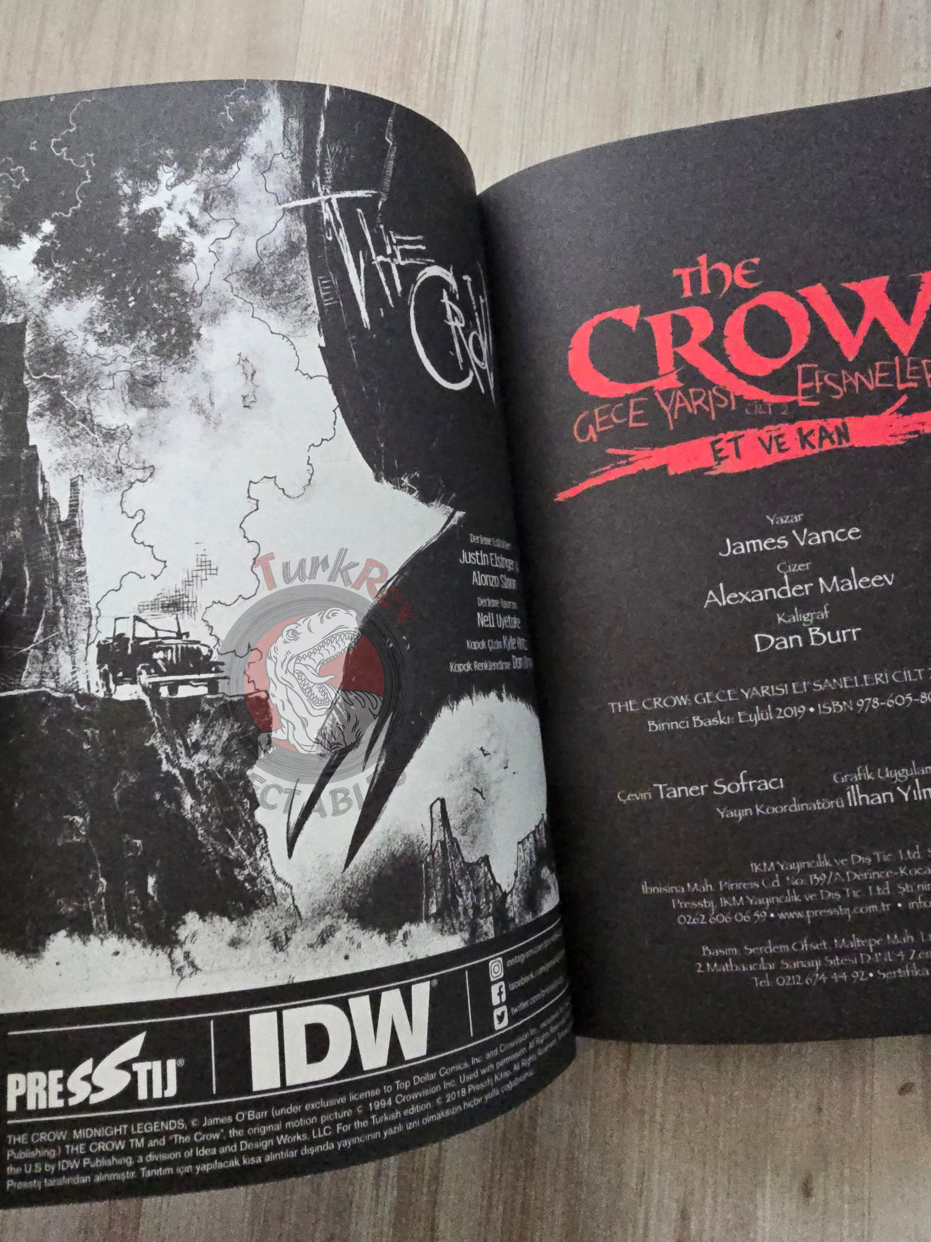 The Crow Midnight Legends Vol #2 Flesh & Blood Turkish Comic Turkey