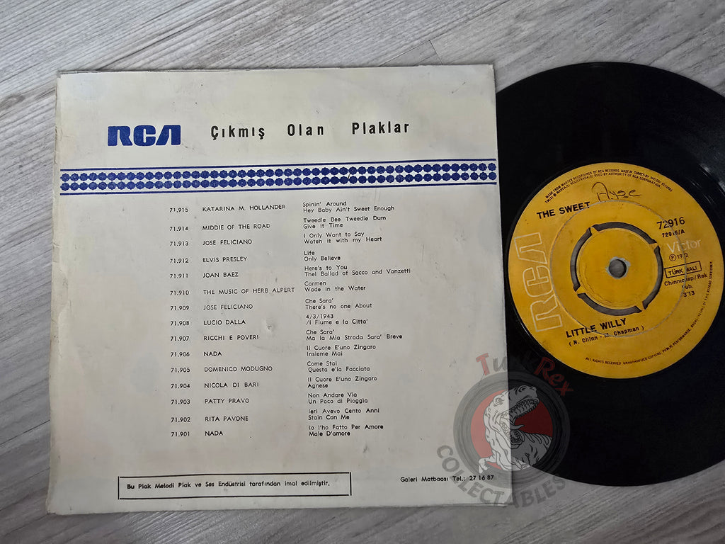 The Sweet – Little Willy 7" Turkish Pressing Vinyl Turkey Edition