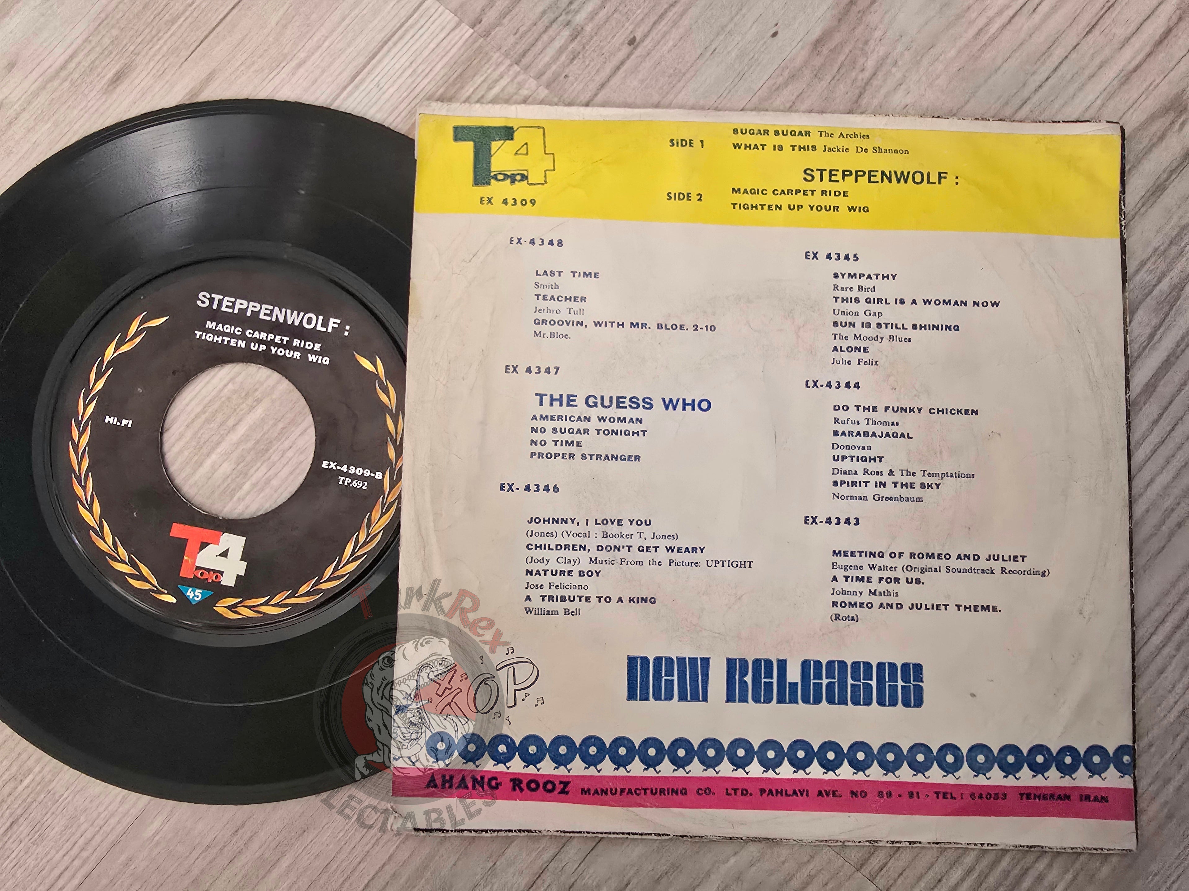 Steppenwolf  / The Archies / Jackie DeShannon 7" Iran Pressing Vinyl Iranian Edition