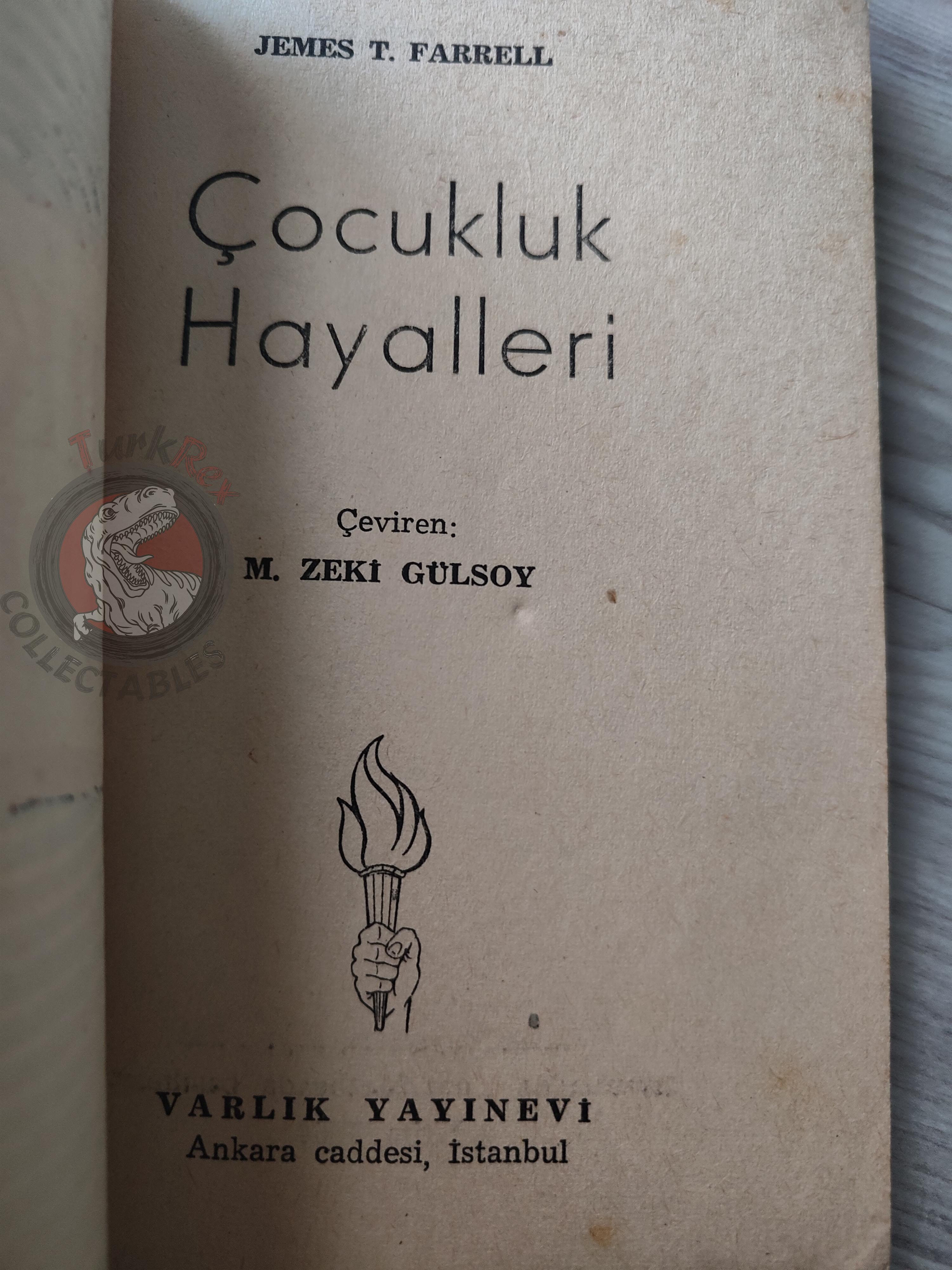 James T. Farrell – When Boyhood Dreams Come True 1954 1st Turkish Book Turkey