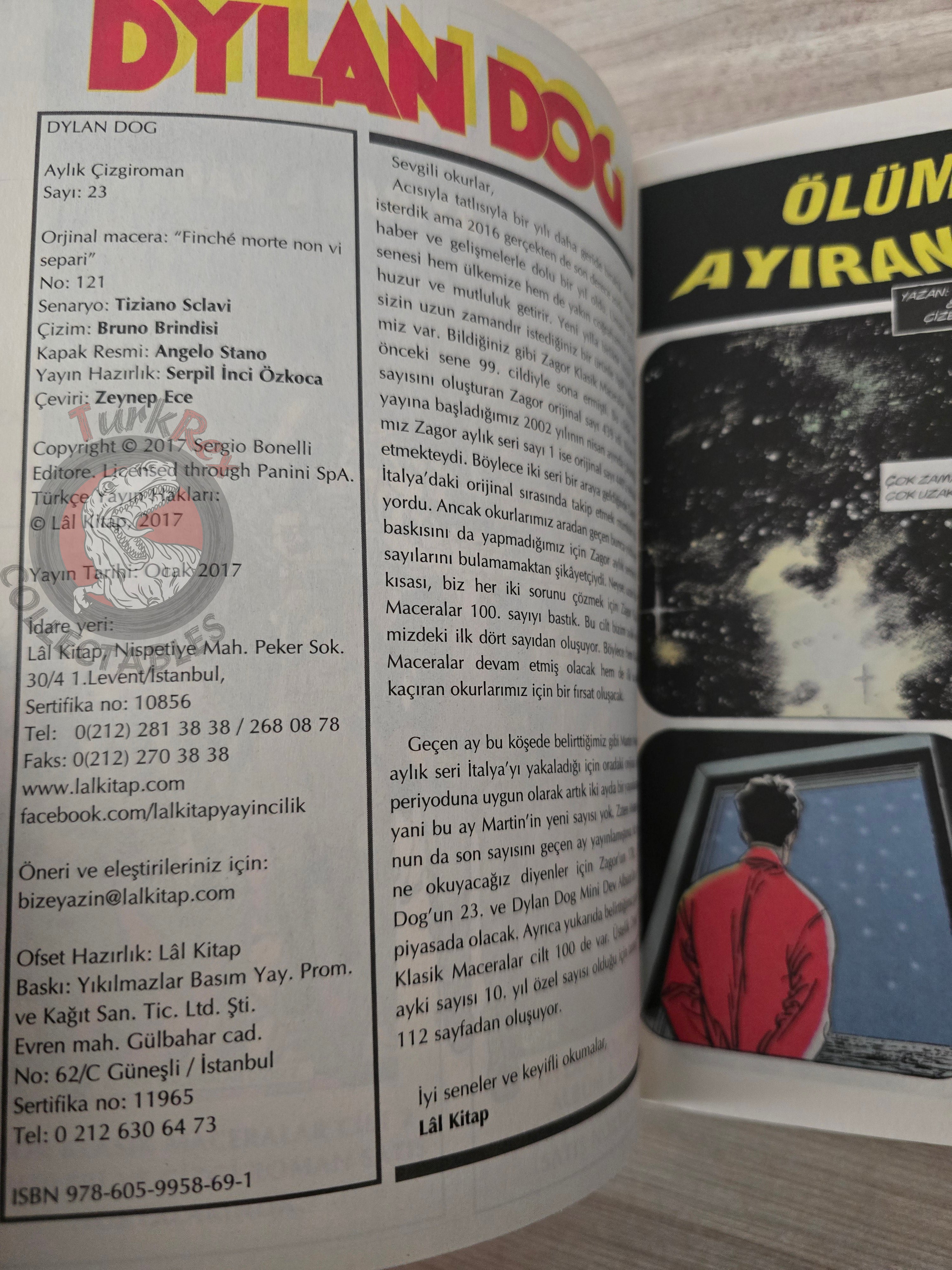 Dylan Dog #23 2017 Turkish Comic Turkey #121 Finché morte non vi separi
