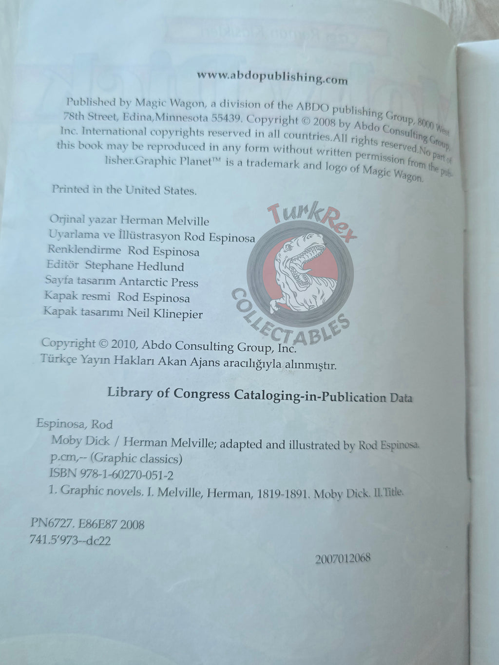 Moby Dick – Herman Melville Turkish Comic Turkey Rod Espinosa