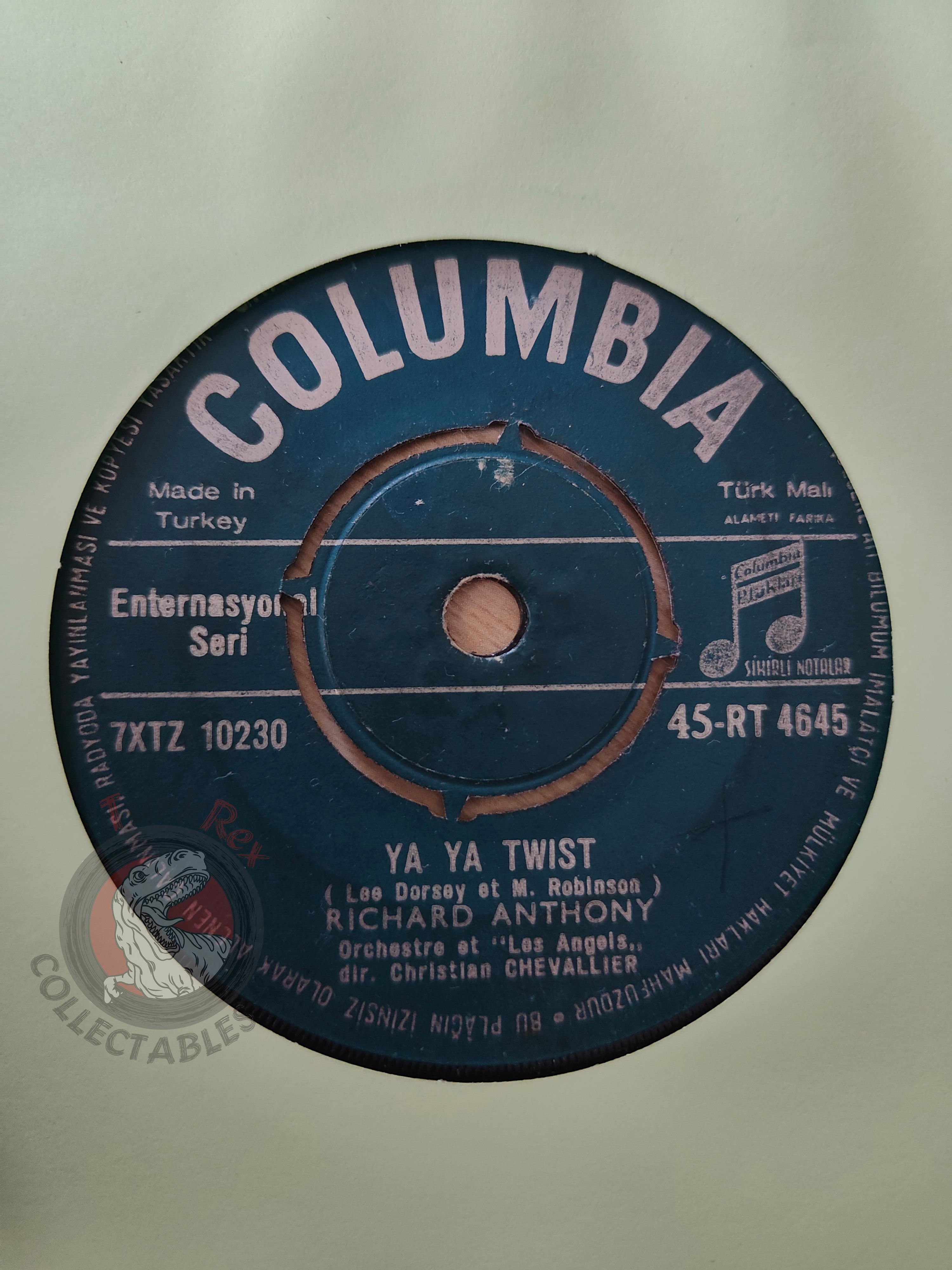 Richard Anthony – Ya Ya Twist 7" Turkish Pressing Vinyl Turkey Edition