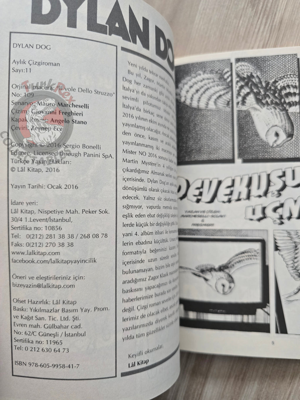 Dylan Dog #11 2016 Turkish Comic Turkey #109 Il volo dello struzzo