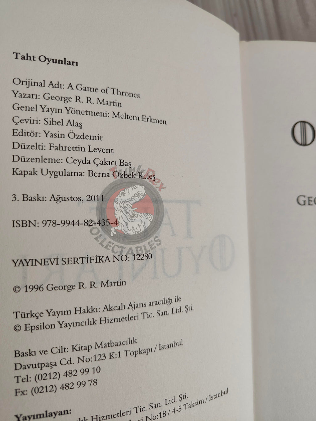 George R. R. Martin – A Game of Thrones Series Turkish Book Turkey Lot of 9