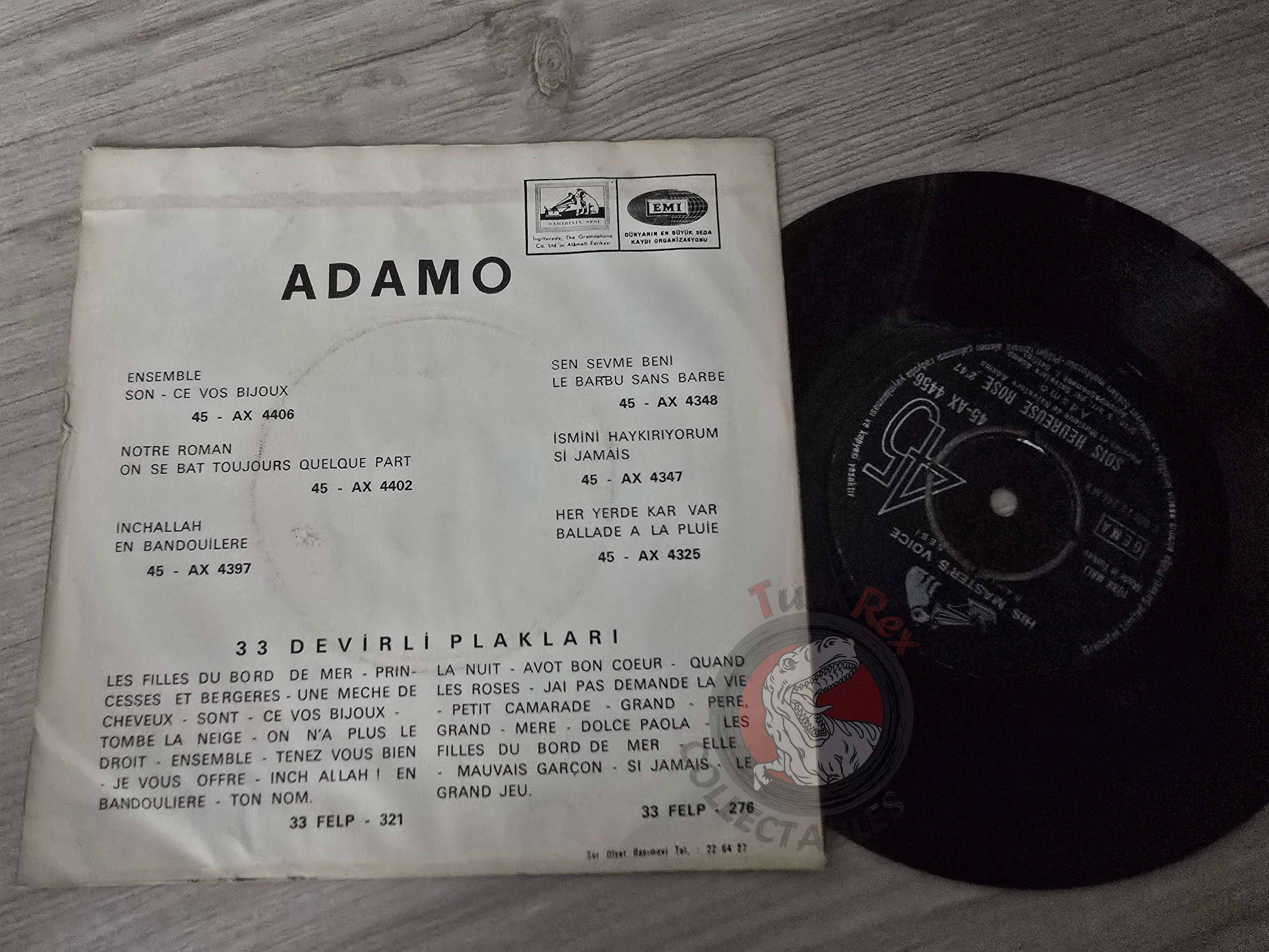 Adamo – Alors... Reviens-Moi  7" Turkish Pressing Vinyl Turkey Edition