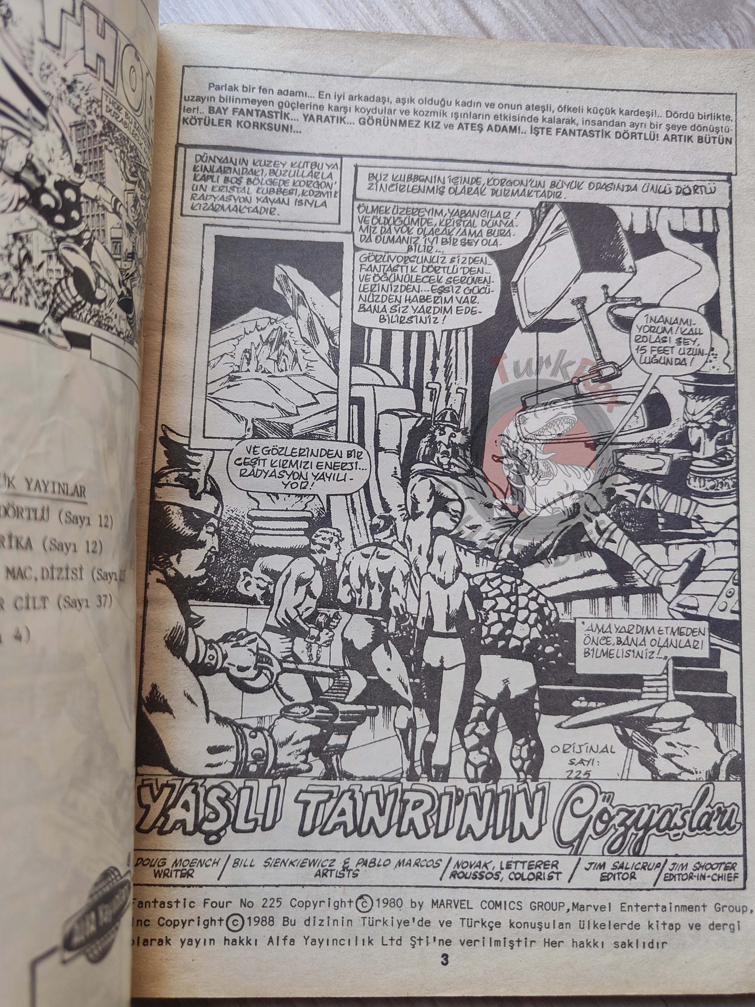 Fantastic Four #11 1988 Turkish Comic Turkey #225 #226 #227 #228