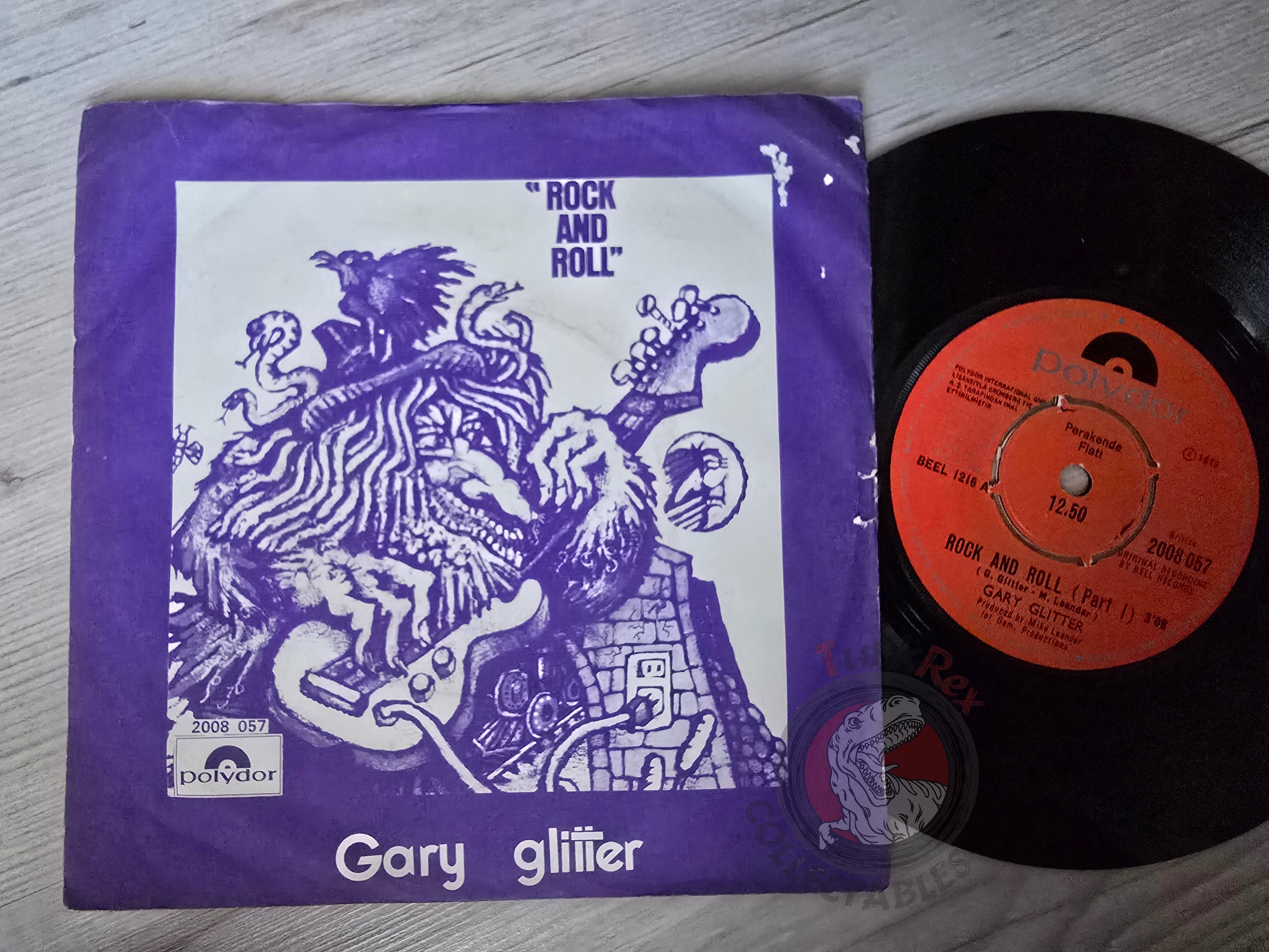 Gary Glitter – Rock And Roll 7" Turkish Pressing Vinyl Turkey Edition