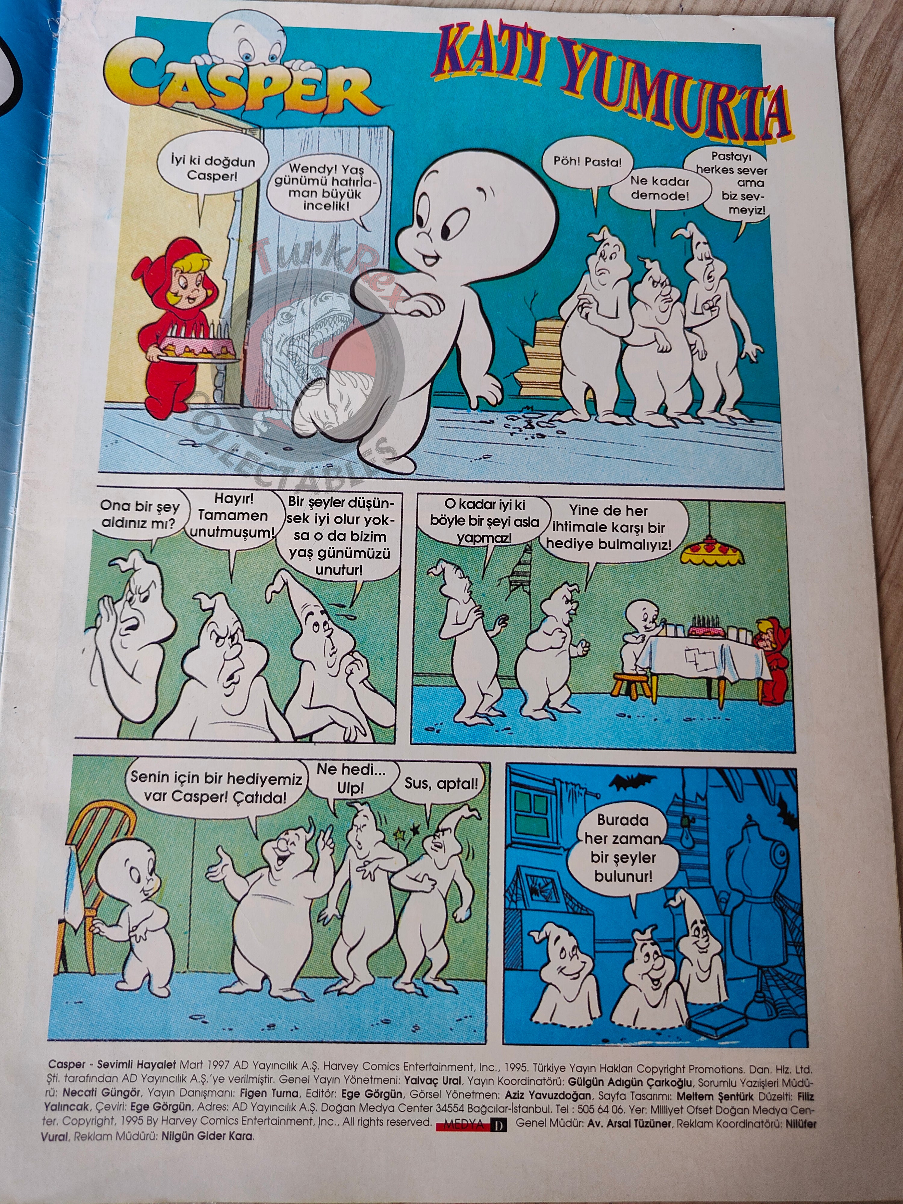 Casper the Friendly Ghost Magazine – Issue #19 1997 Turkish Comic Turkey
