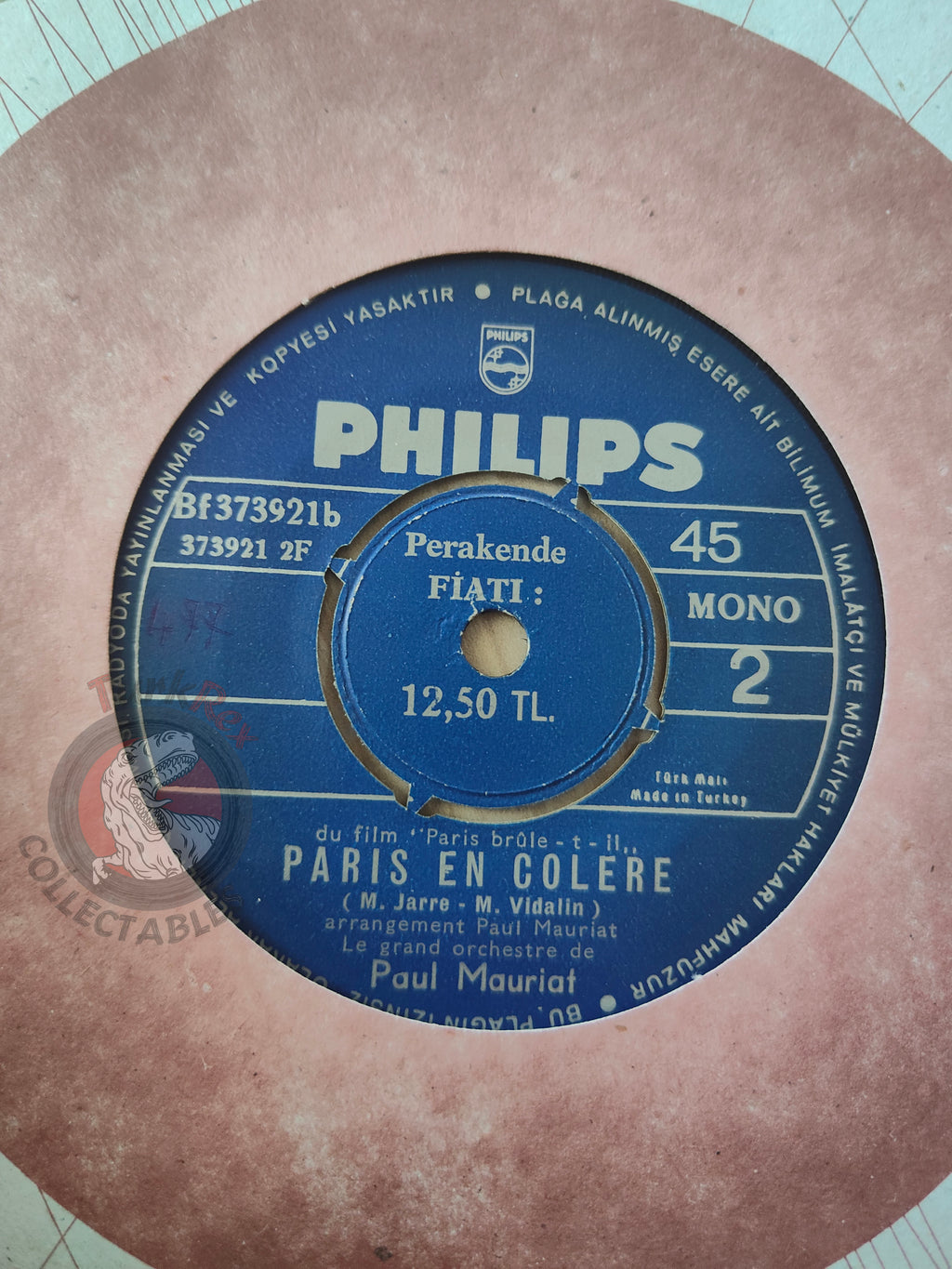 Paul Mauriat – La Chanson De Lara 7" Turkish Pressing Vinyl Turkey Edition