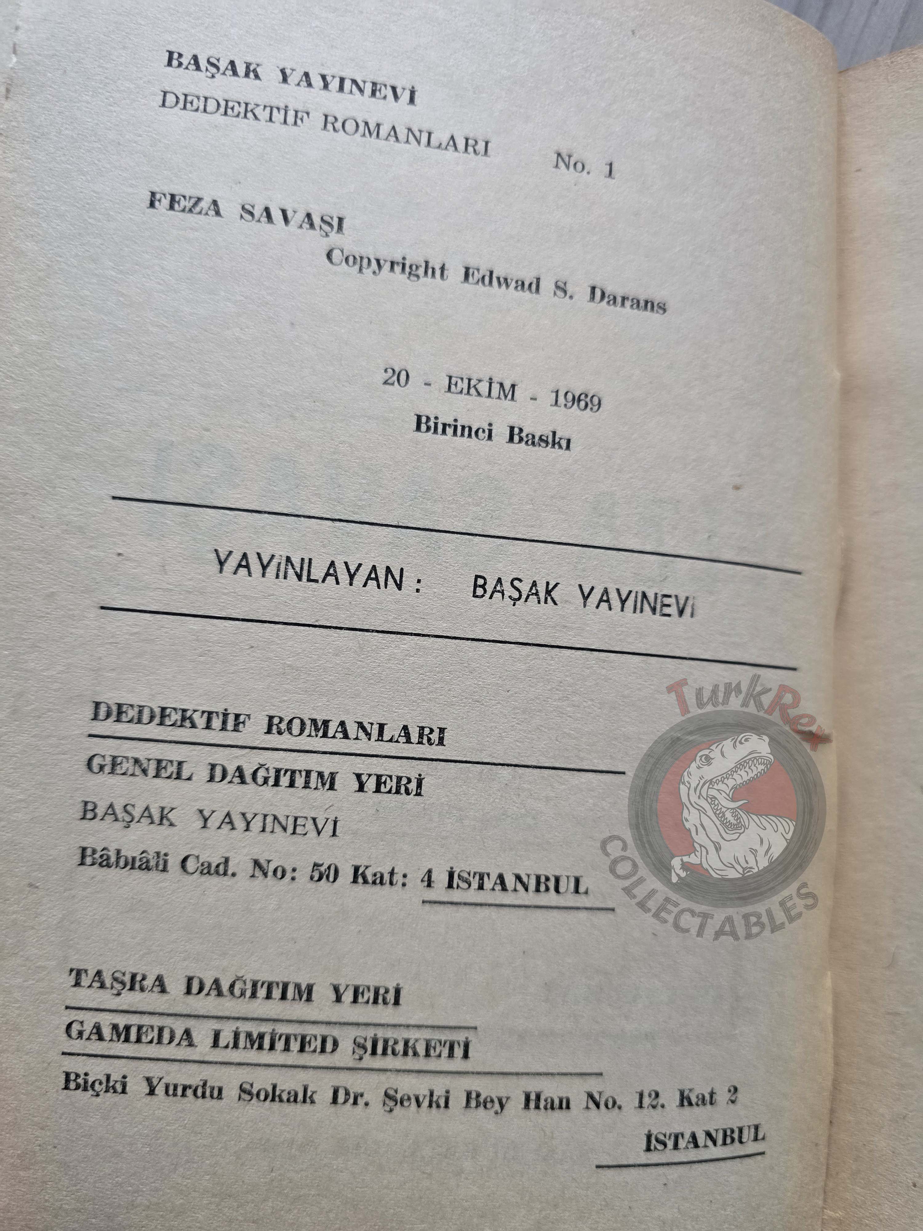 Edward Aarons – Sam Durell Assignment Moon Girl 1969 1st Turkish Book Turkey