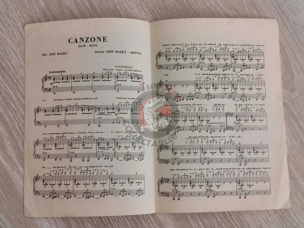 Adriano Celentano & Milva – Canzone Turkish Vintage Musical Notes Sheet Turkey  Sanremo