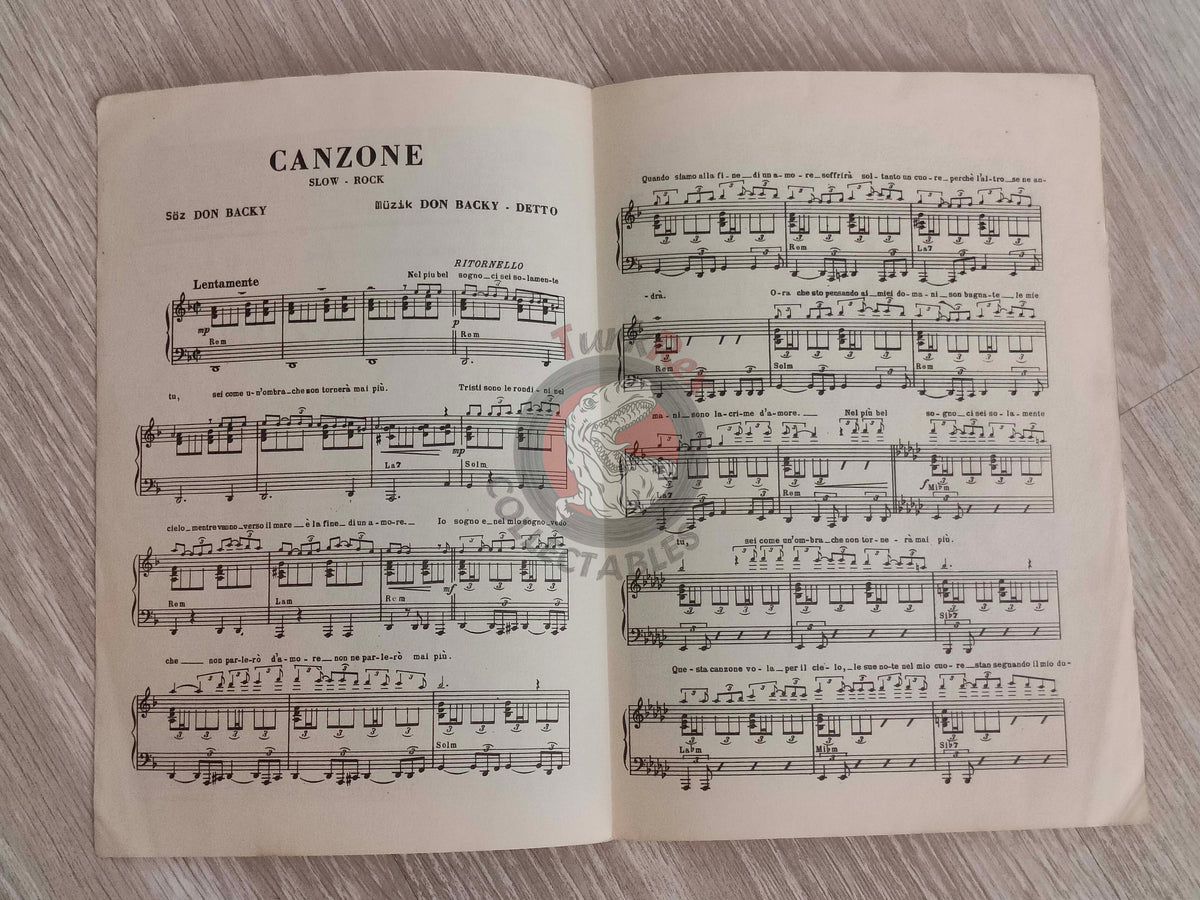 Adriano Celentano & Milva – Canzone Turkish Vintage Musical Notes Sheet Turkey  Sanremo