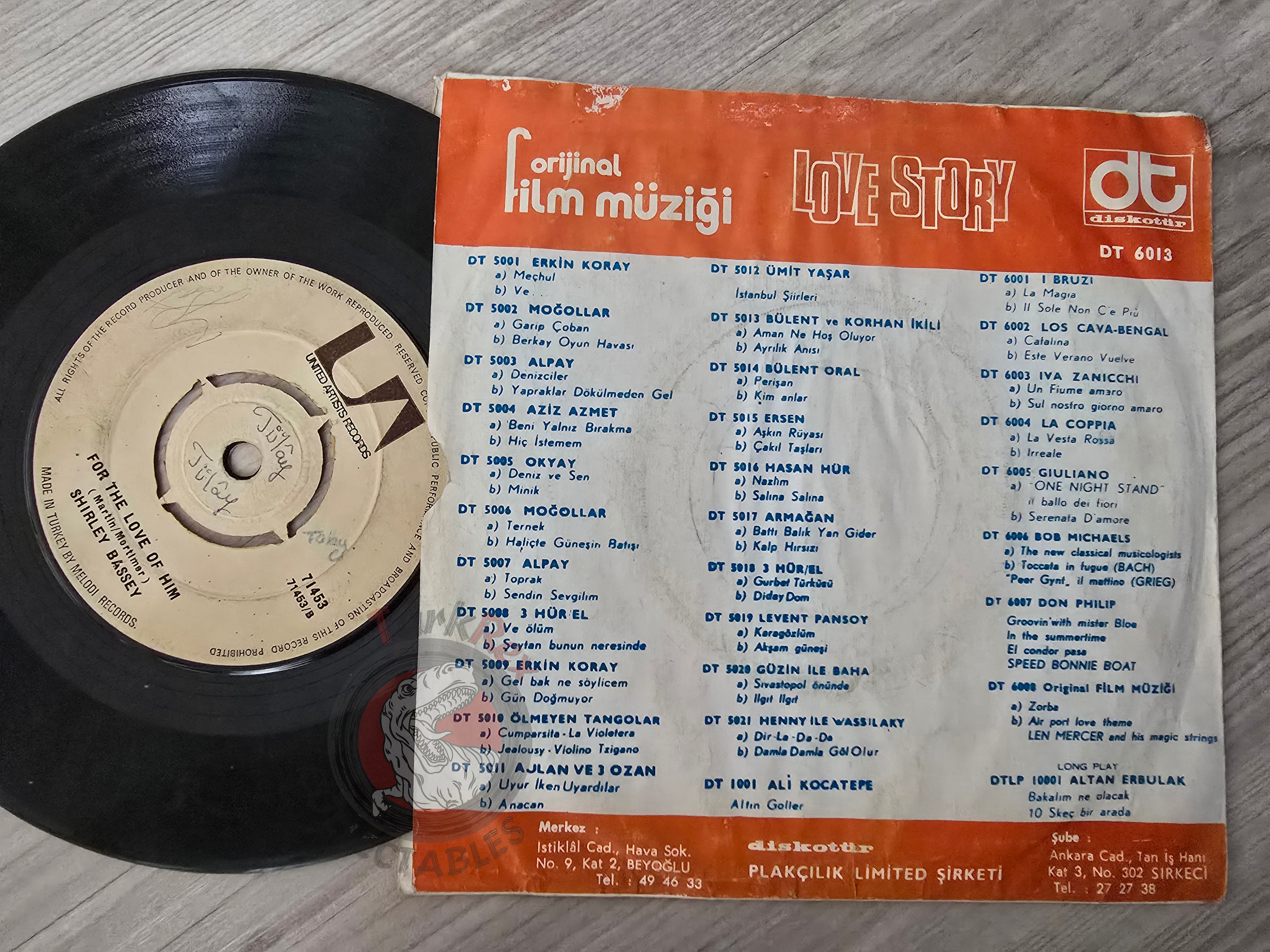 Shirley Bassey – Love Story 7" Turkish Pressing Vinyl Turkey Edition