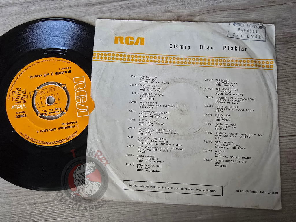 Engineer John & His Family – Telstar 7" Turkish Pressing Vinyl Turkey Edition Promo