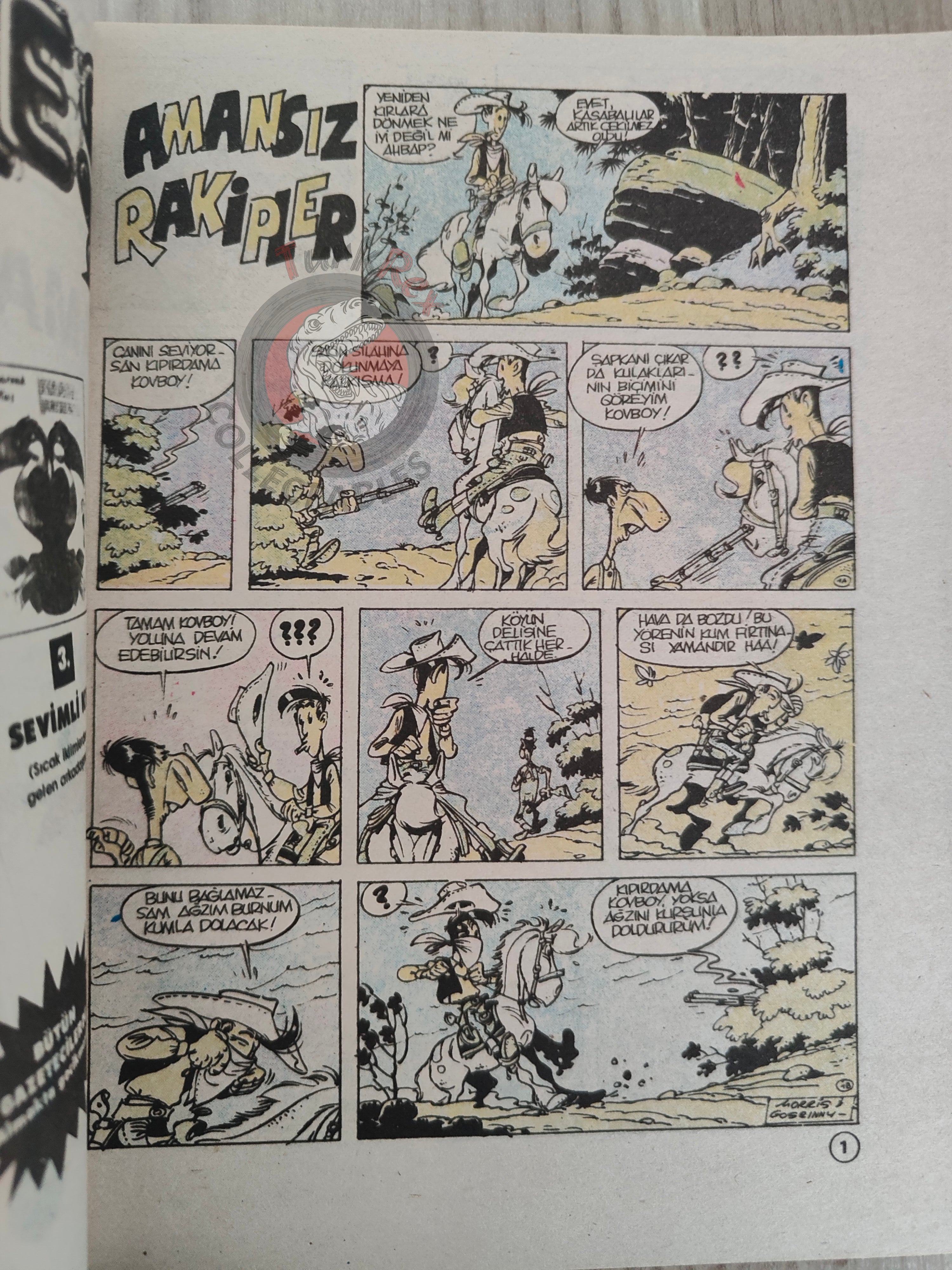 Lucky Luke #45 Les Rivaux de Painful Gulch 1989 Turkish Comic Turkey
