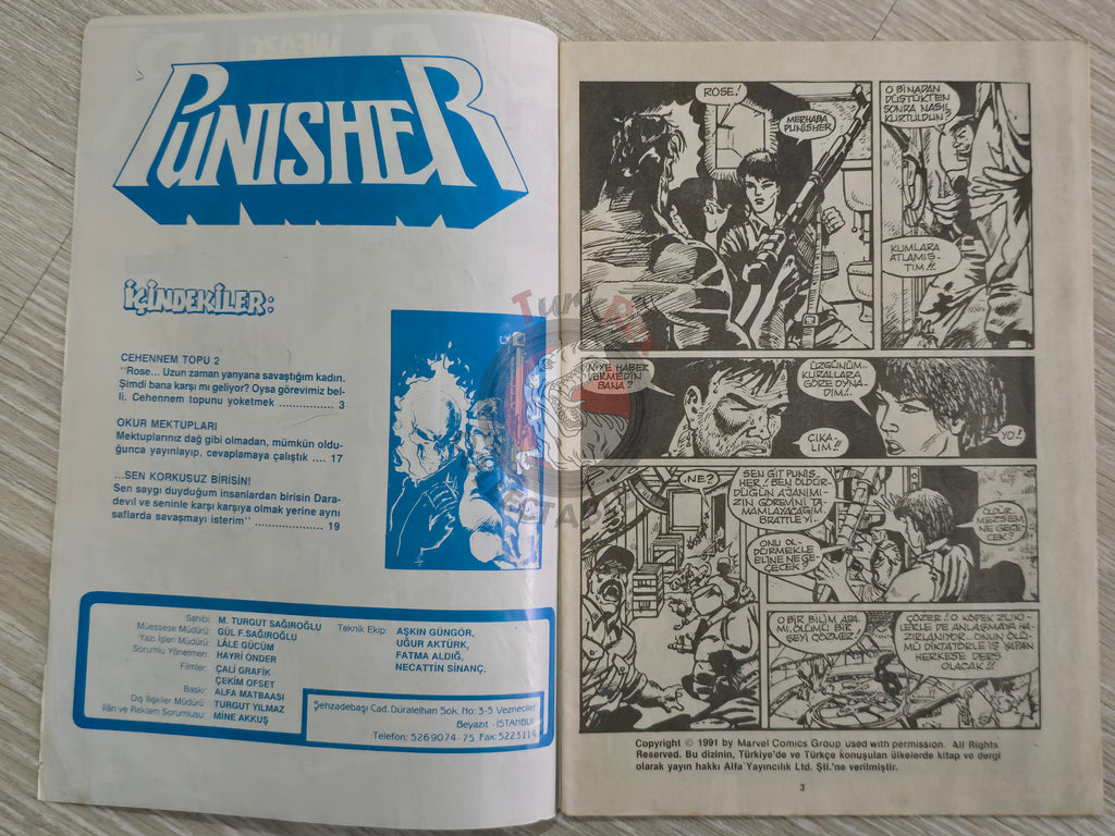 The Punisher #2 1991 Turkish Comic Turkey #47 #48 Daredevil #292