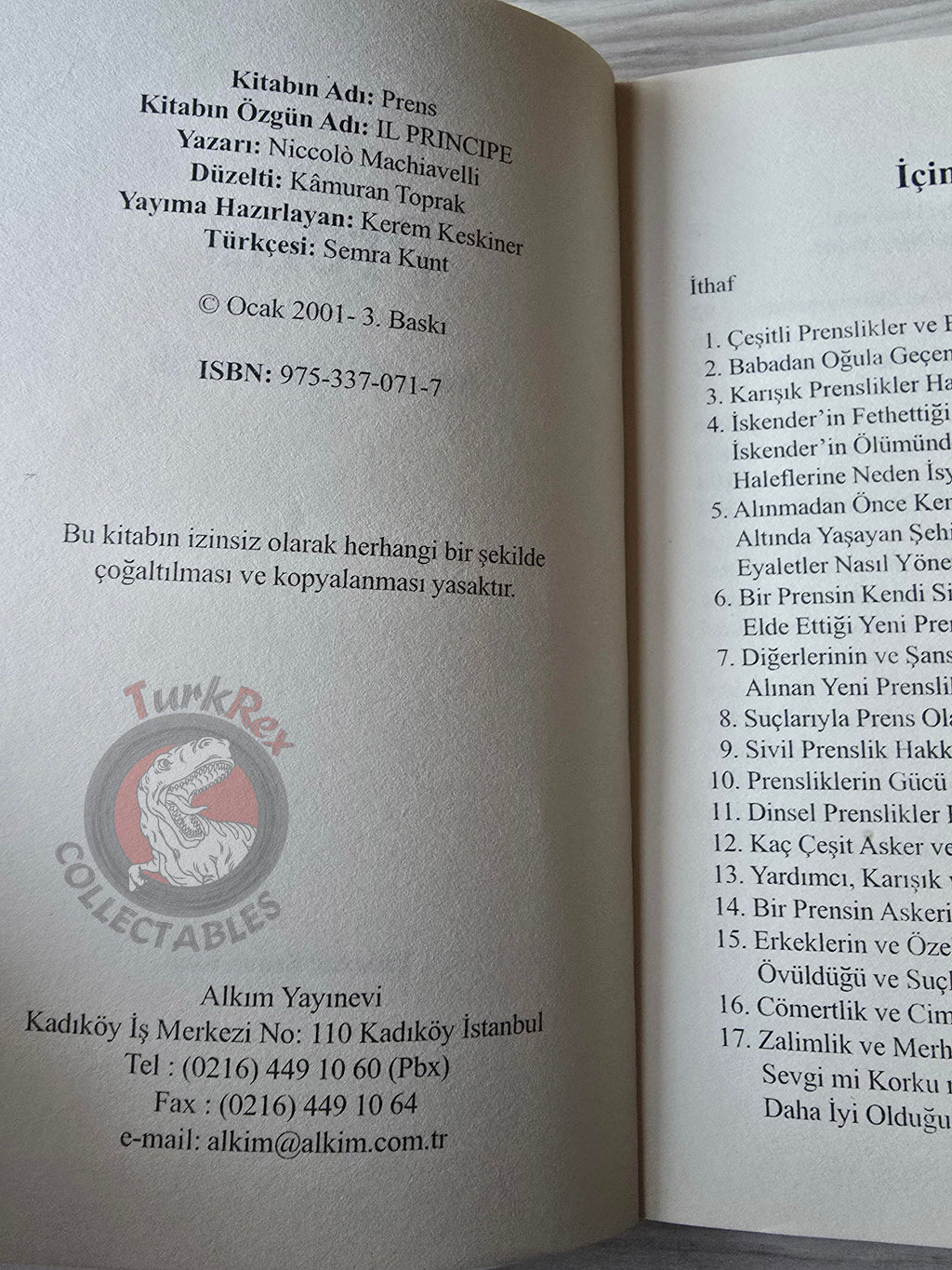 Niccolò Machiavelli – Il Principe 2004 Turkish Book Turkey