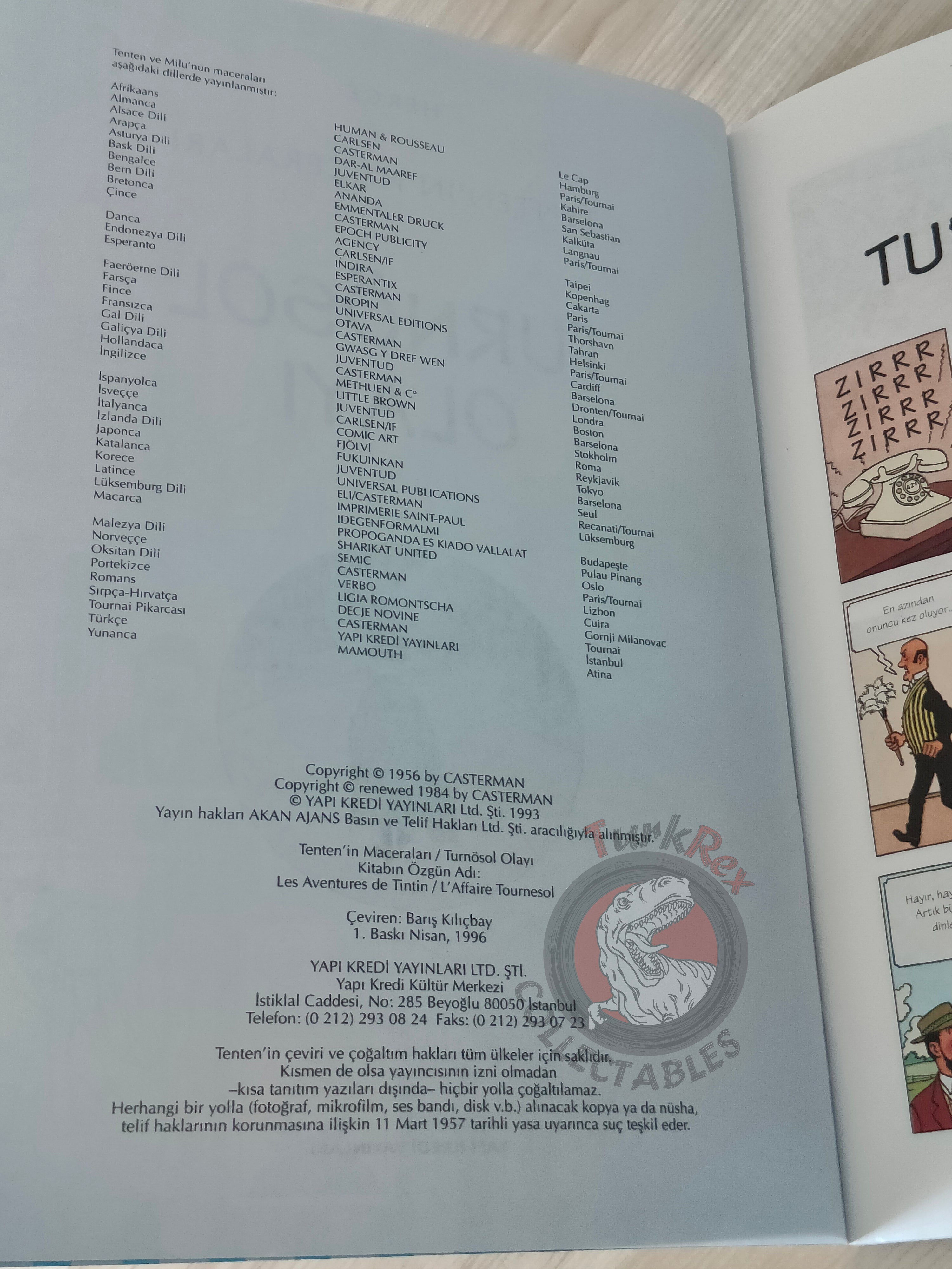 Tintin – The Calculus Affair 1996 Turkish Edition Comic Turkey 1st YKY