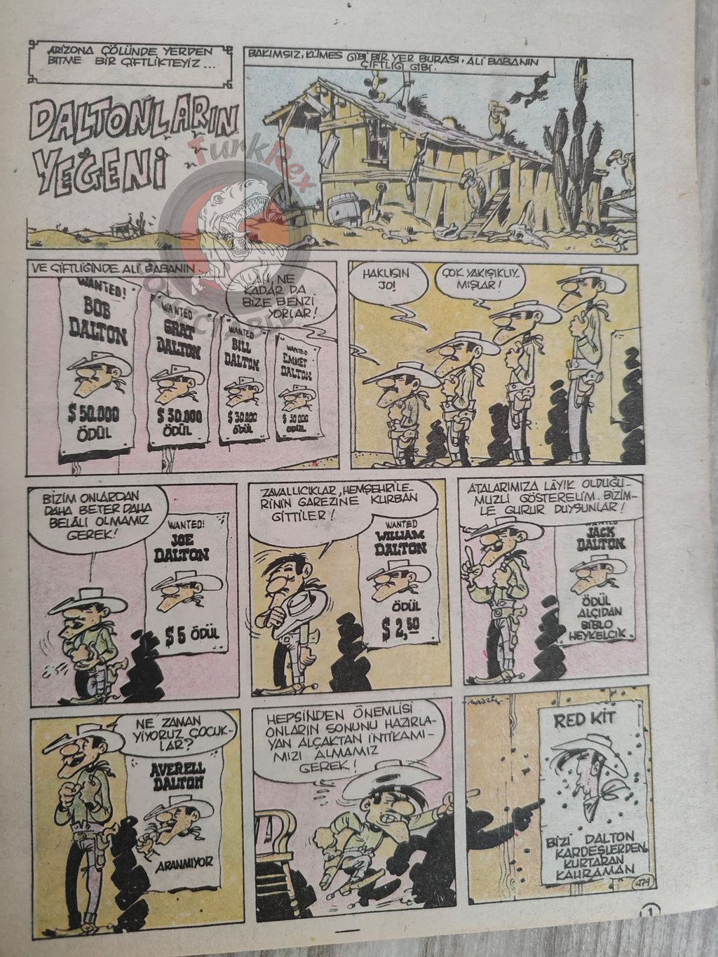Lucky Luke #44 Les Cousins Dalton 1989 Turkish Comic Turkey