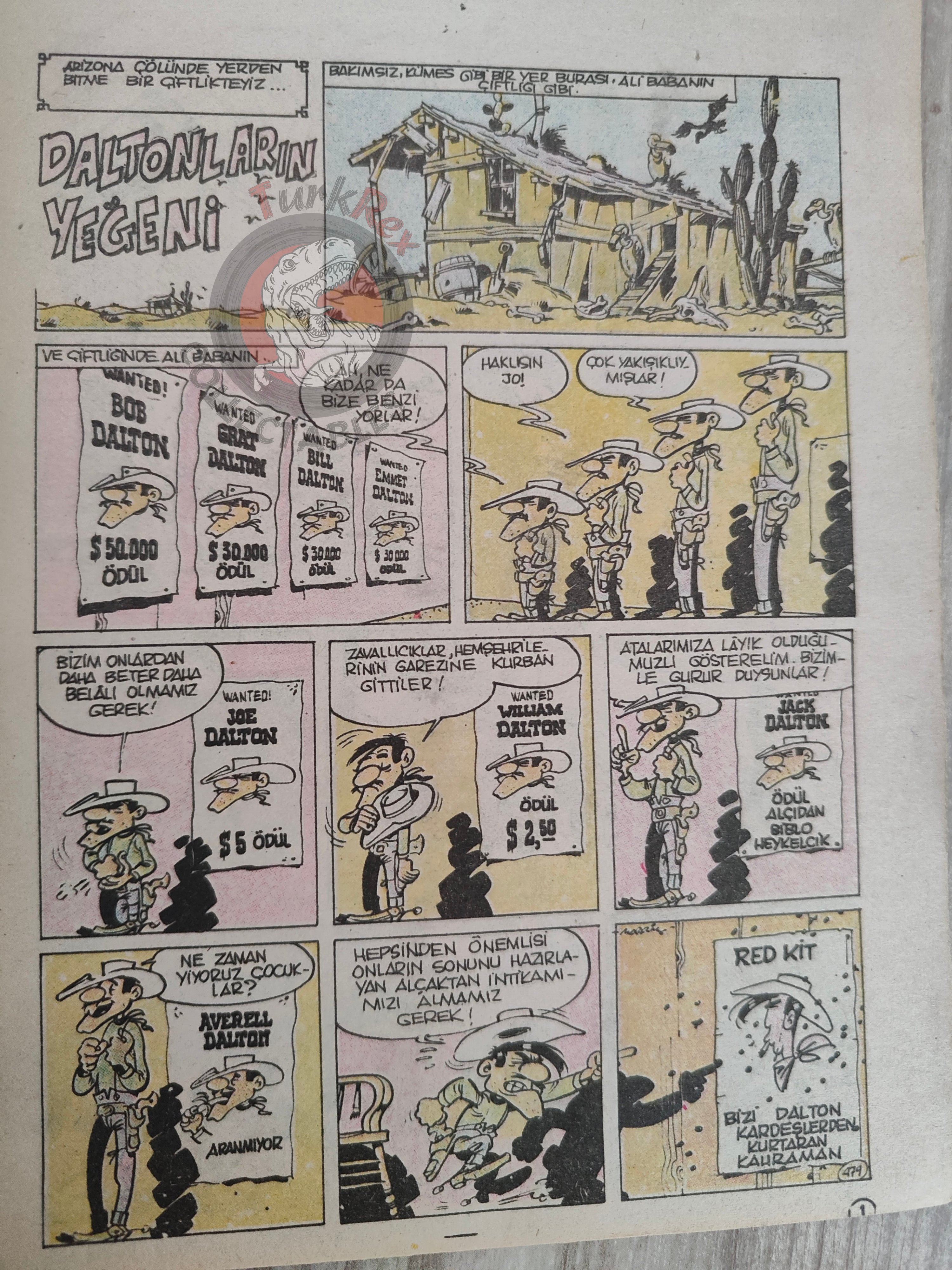 Lucky Luke #44 Les Cousins Dalton 1989 Turkish Comic Turkey