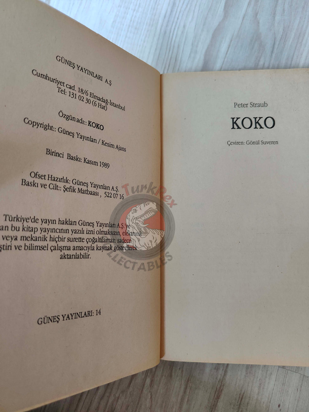 Peter Straub – Koko 1989 1st Turkish Book Turkey