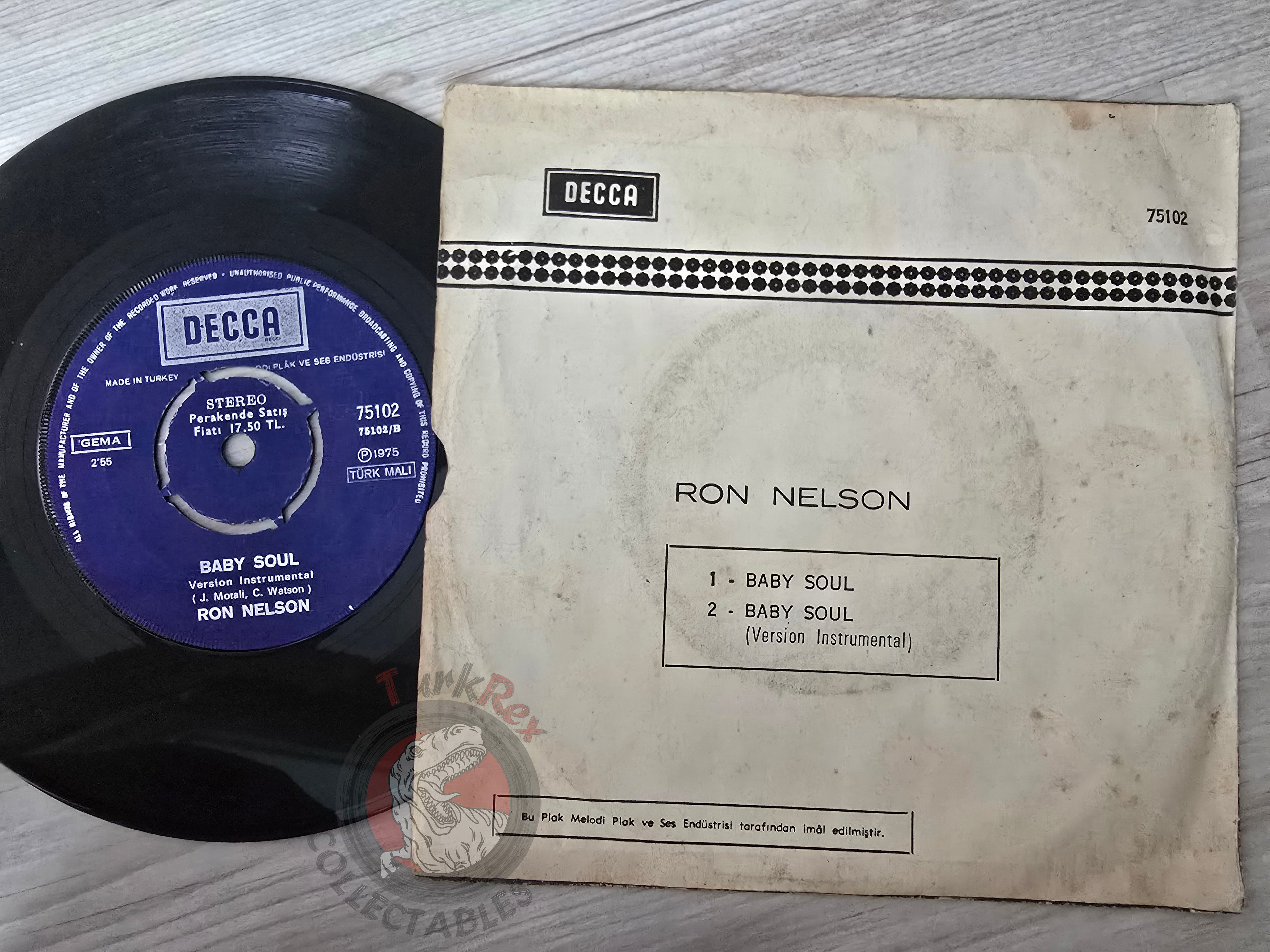 Ron Nelson – Baby Soul 7" Turkish Pressing Vinyl Turkey Edition