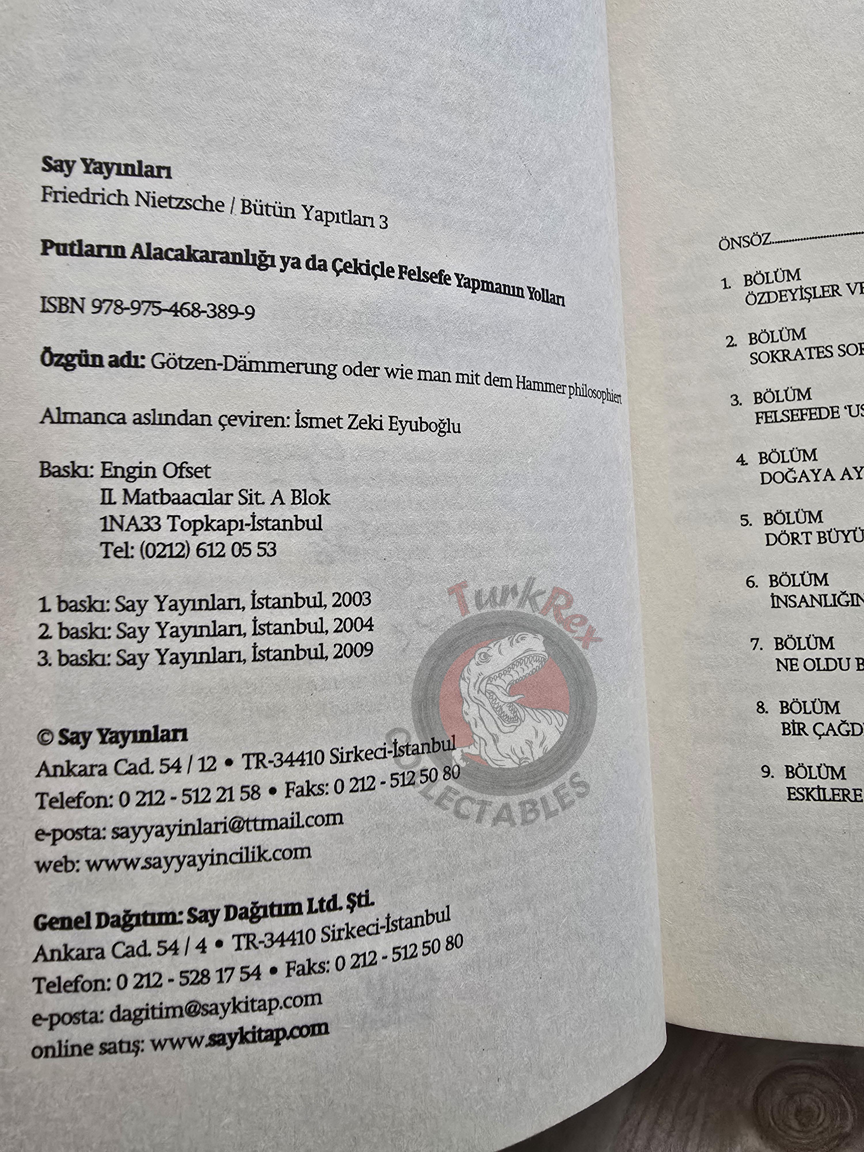 Friedrich Nietzsche – Twilight of the Idols 2009 Turkish Book Turkey