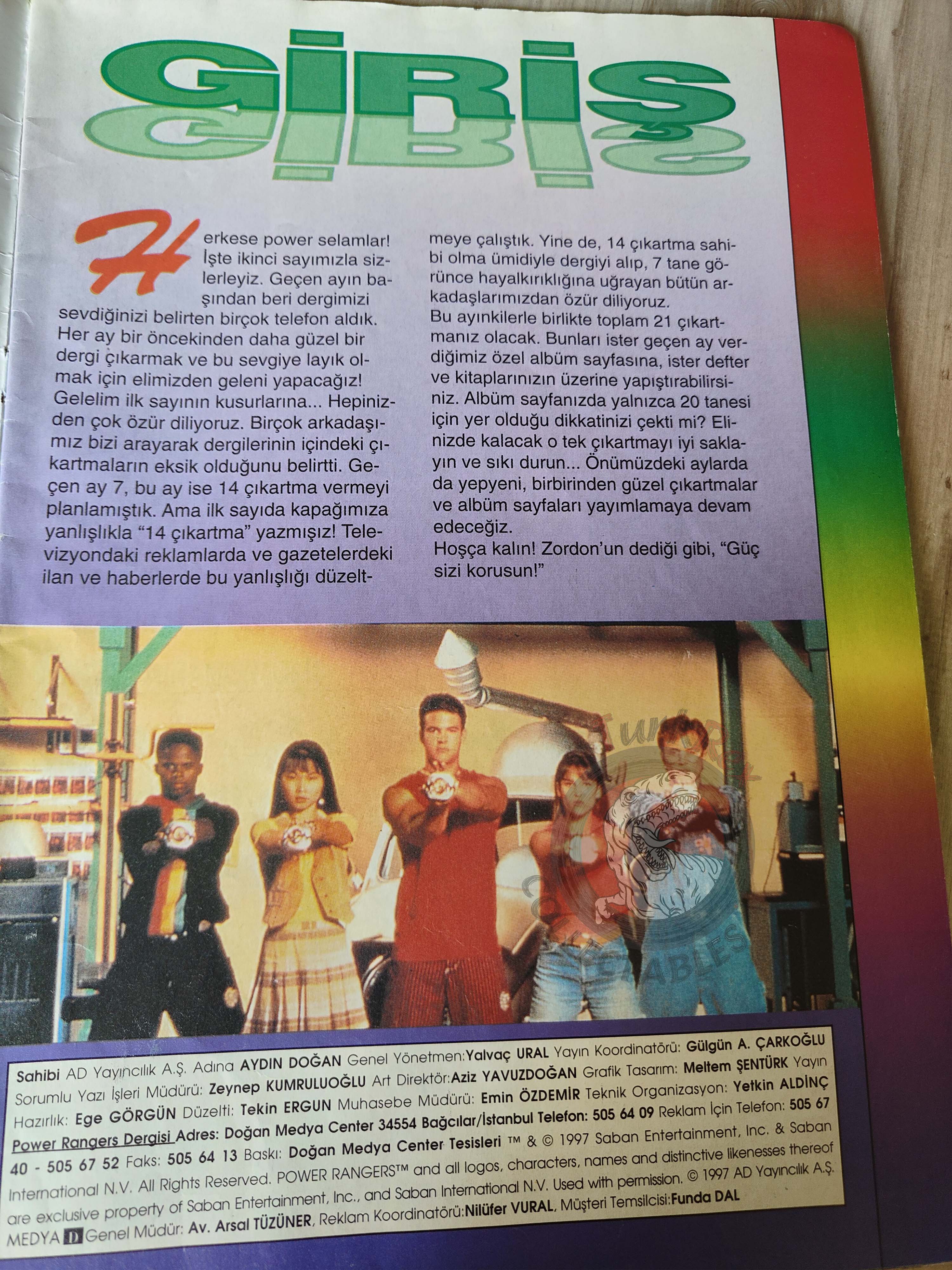 Power Rangers #2 1997 Turkish Comic Mag Turkey Mighty Morphin
