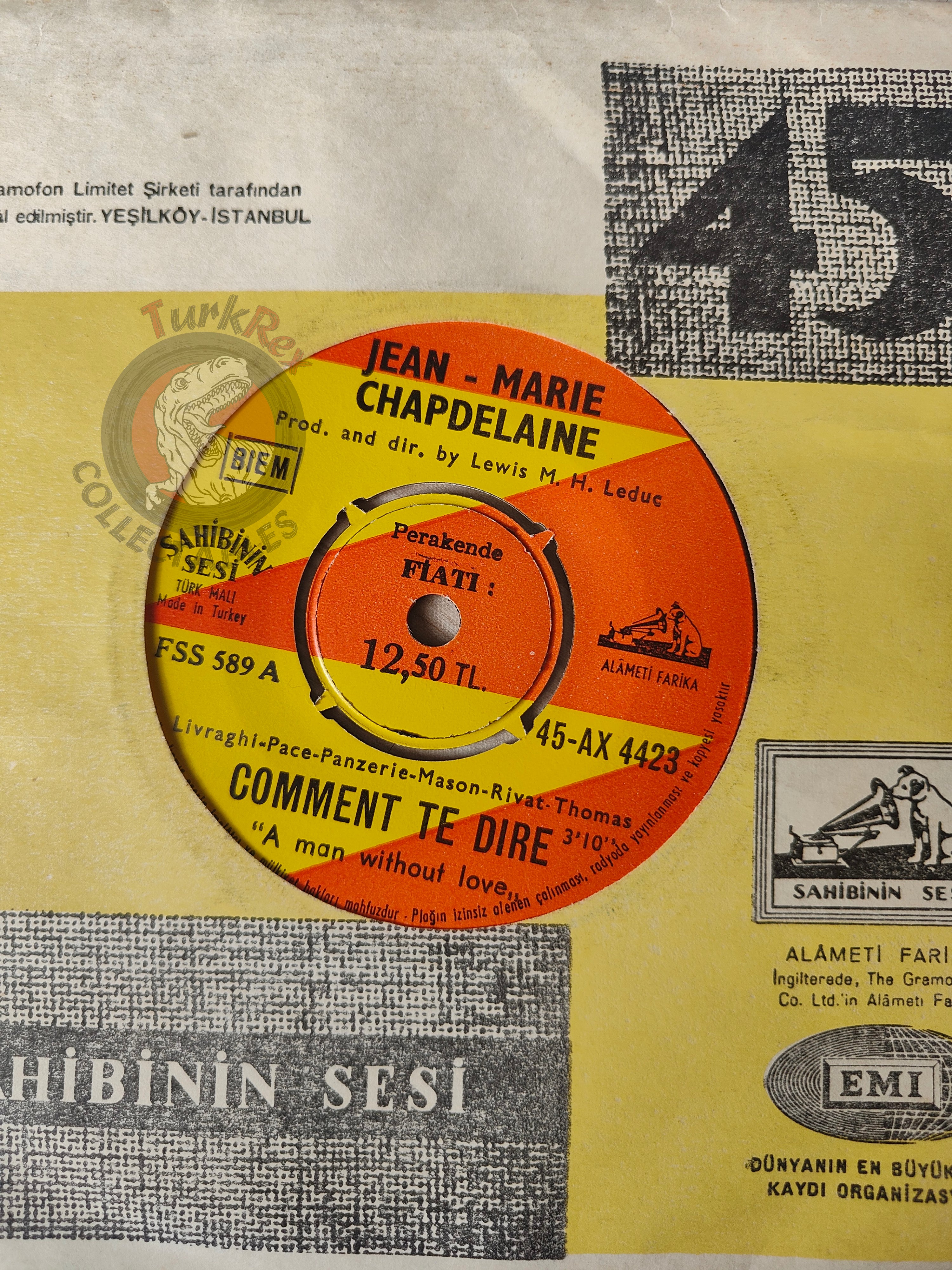 Jean Marie Chapdelaine – Comment Te Dire 7" Turkish Pressing Vinyl Turkey Edition