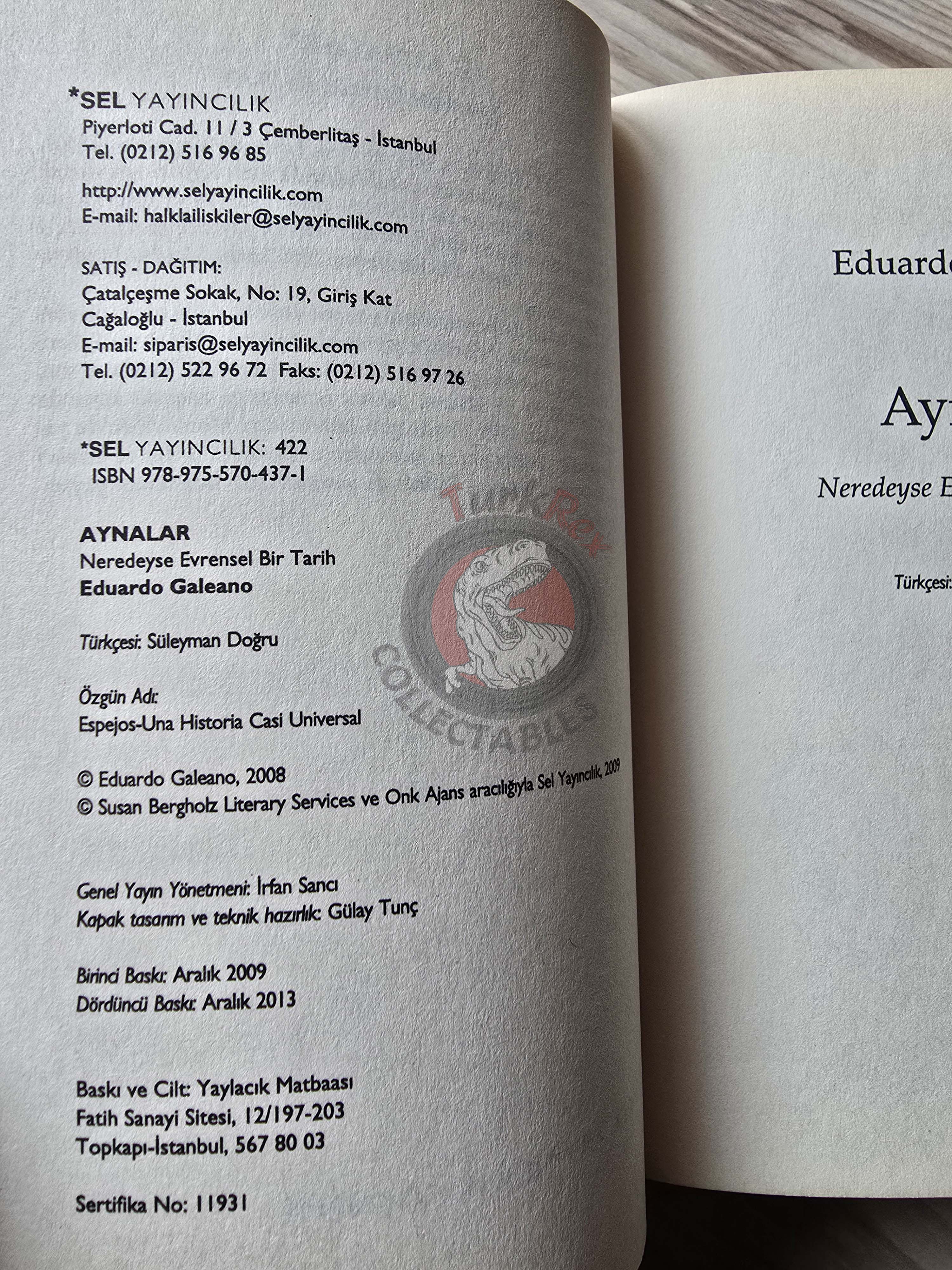 Eduardo Galeano – Mirrors: Stories of Almost Everyone 2013 Turkish Book Turkey