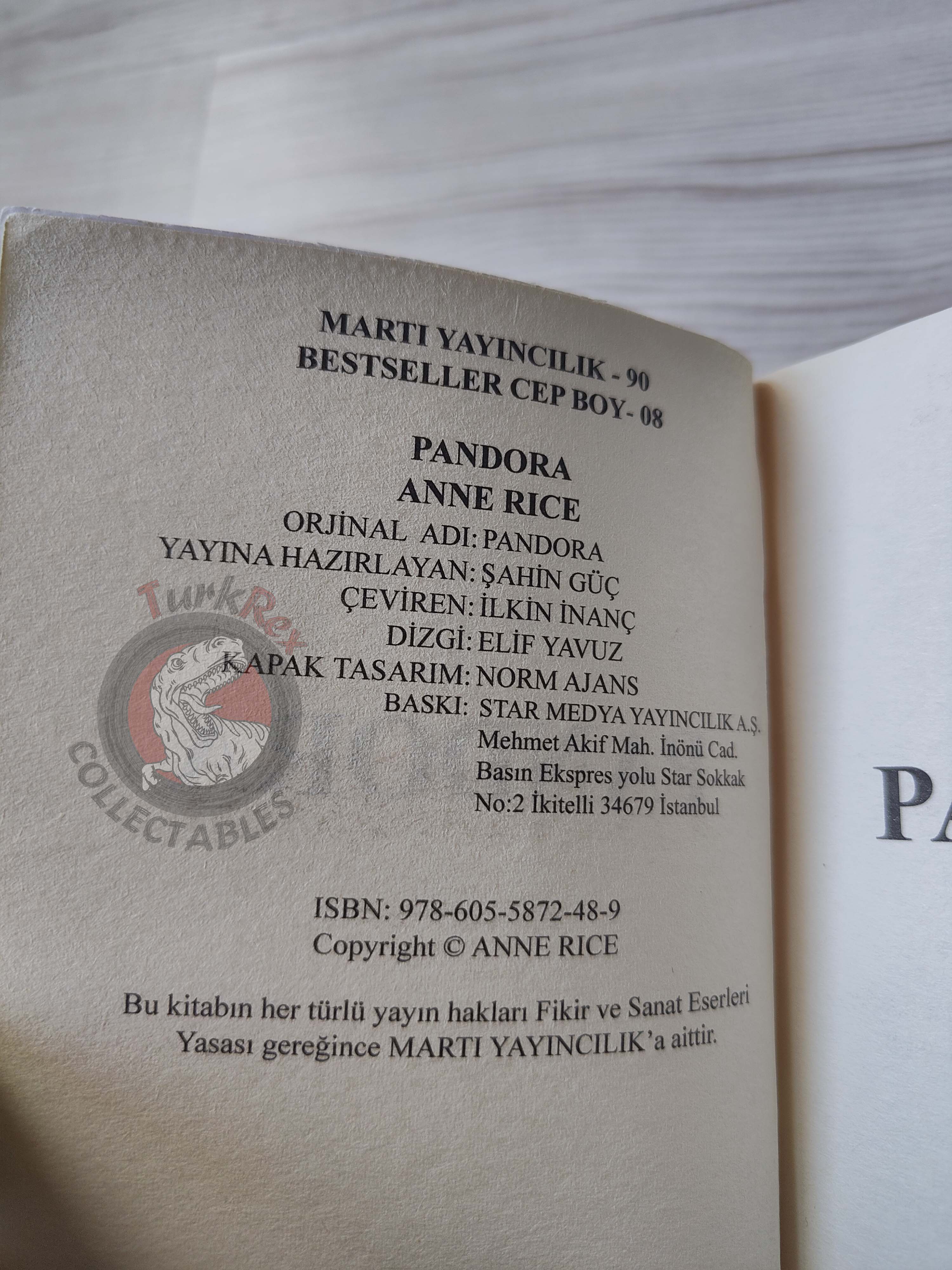Anne Rice – Pandora Turkish Book Turkey