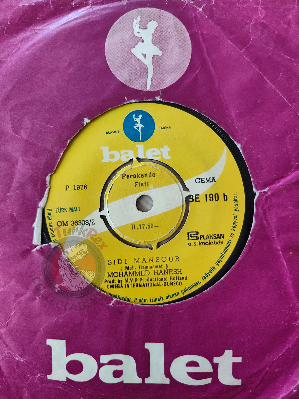 Mohammed Hanesh – Sidi Moustapha 7" Turkish Pressing Vinyl Turkey Edition