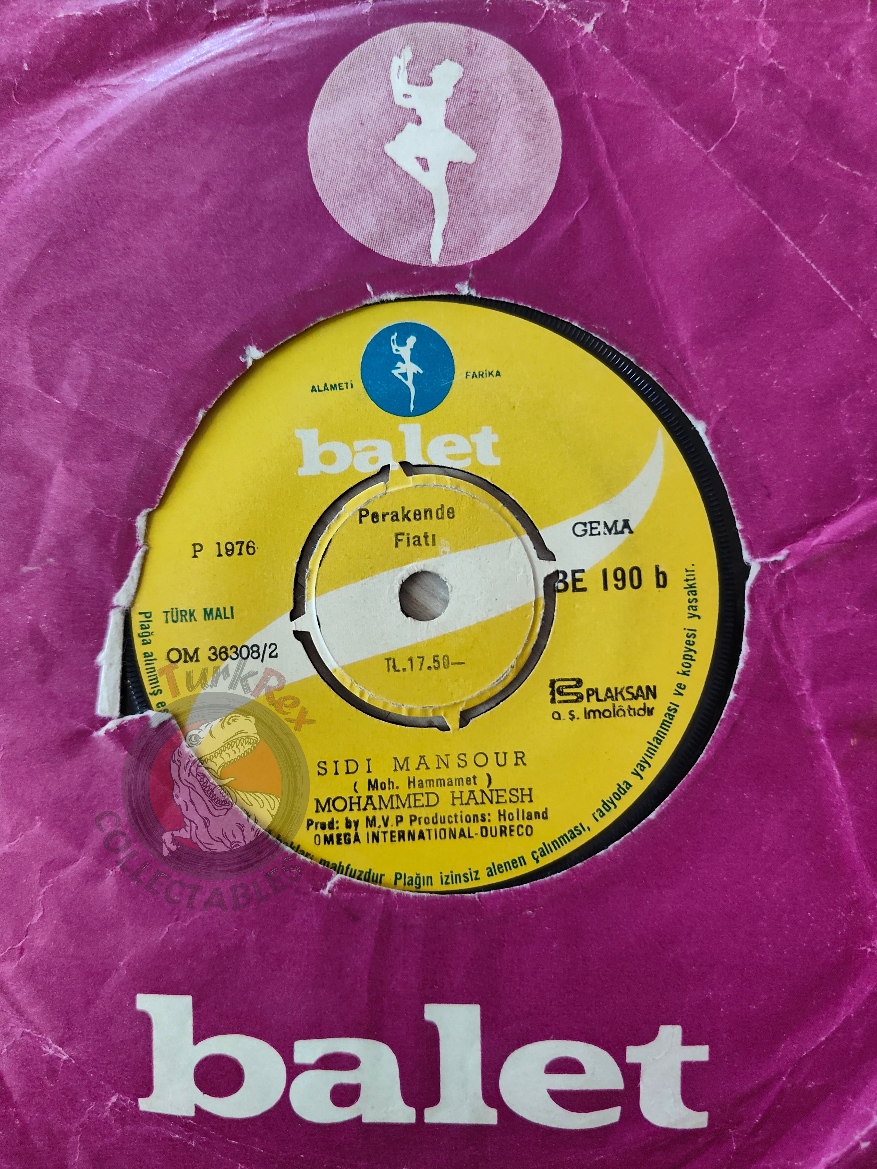 Mohammed Hanesh – Sidi Moustapha 7" Turkish Pressing Vinyl Turkey Edition